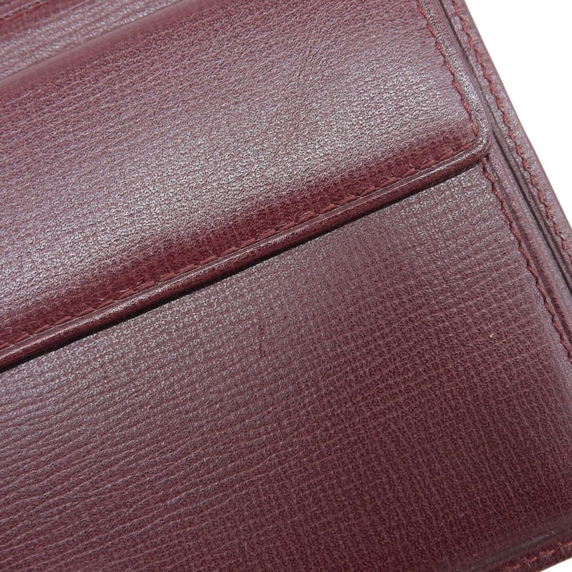 Cartier Bordeaux Leather Wallet (Bi-Fold) (Pre-Owned)