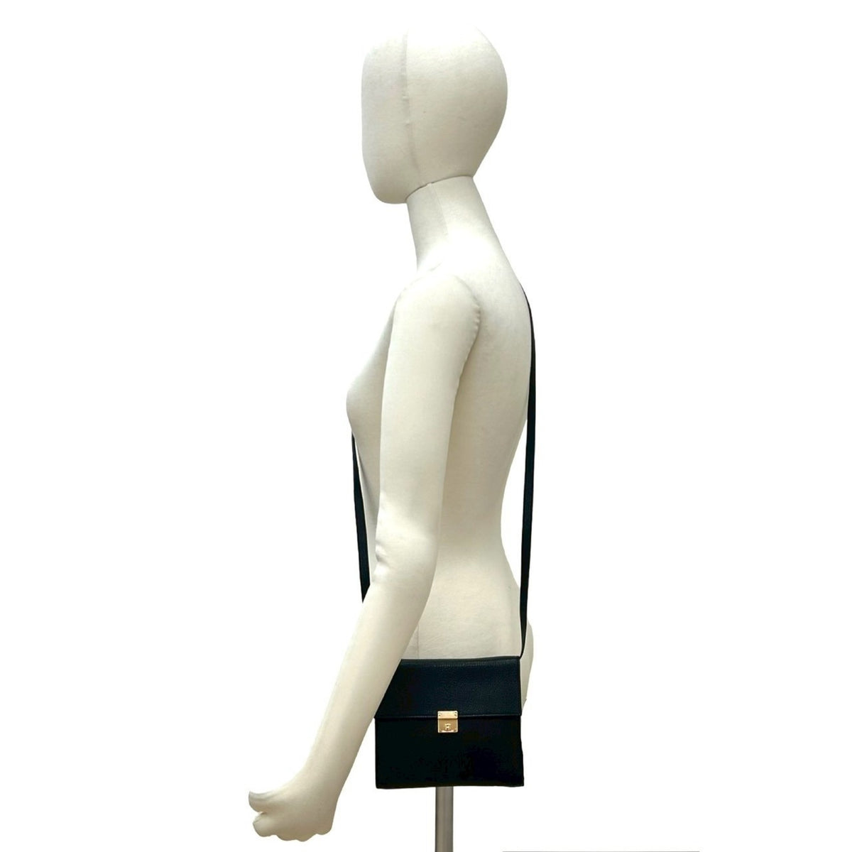 Hermes Black Chevre Leather Pochette Shoulder Bag (Pre-Owned)