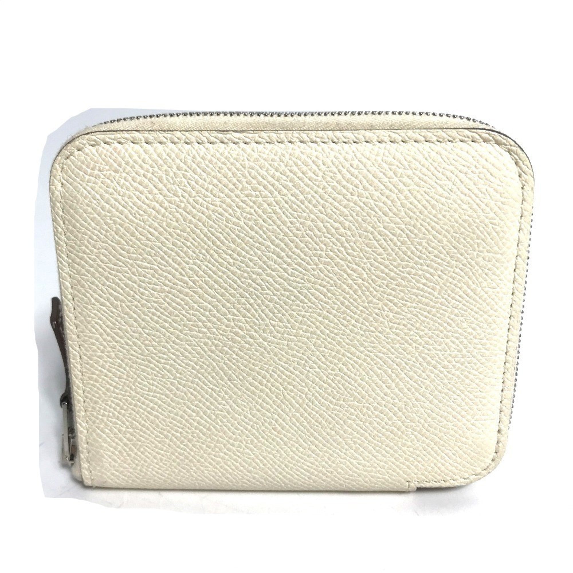 Hermes Silk'in White Epsom Leather Coin Purse/Coin Case (Pre-Owned)