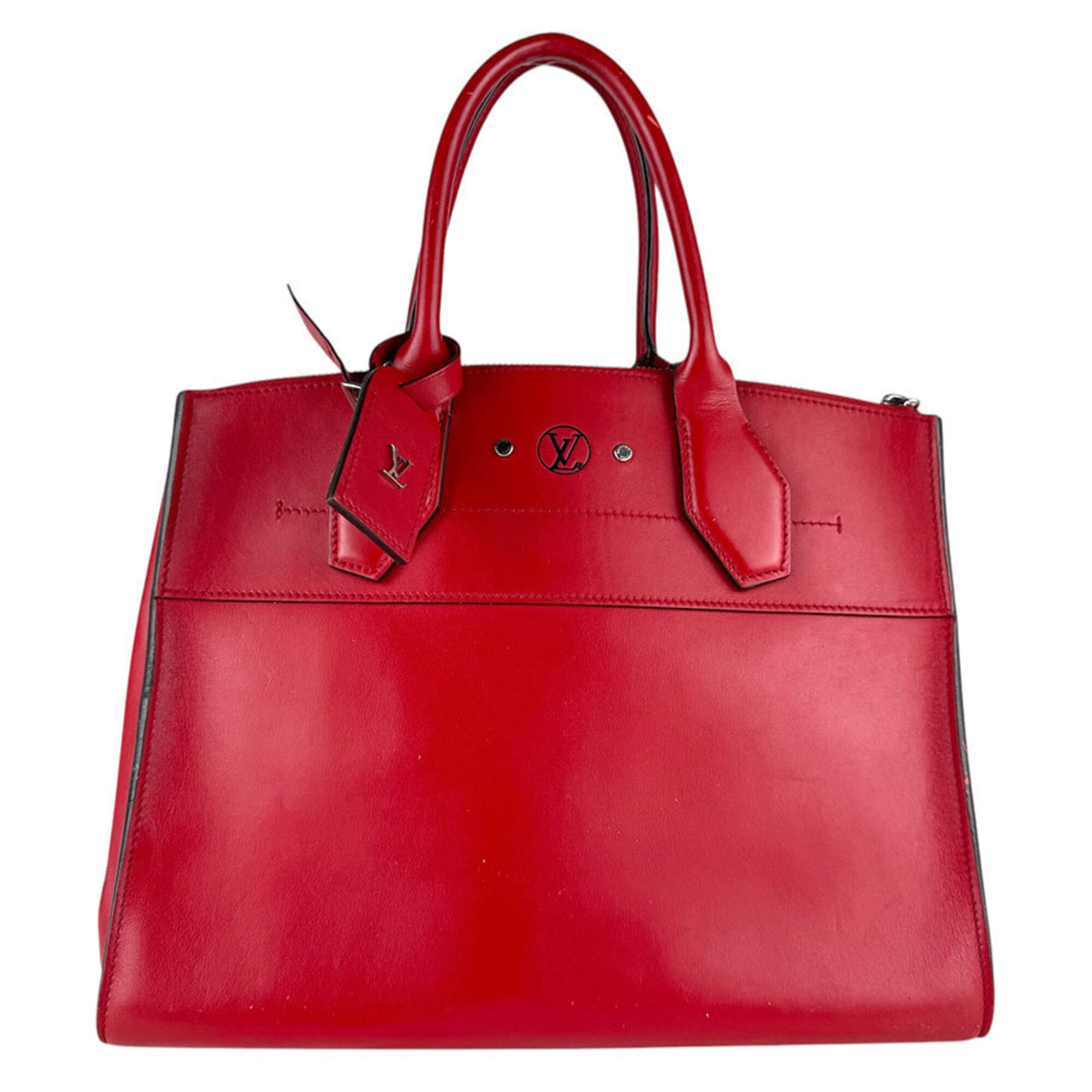 Louis Vuitton Red Color Leather Handbag Shoulder Bag (Pre-Owned)