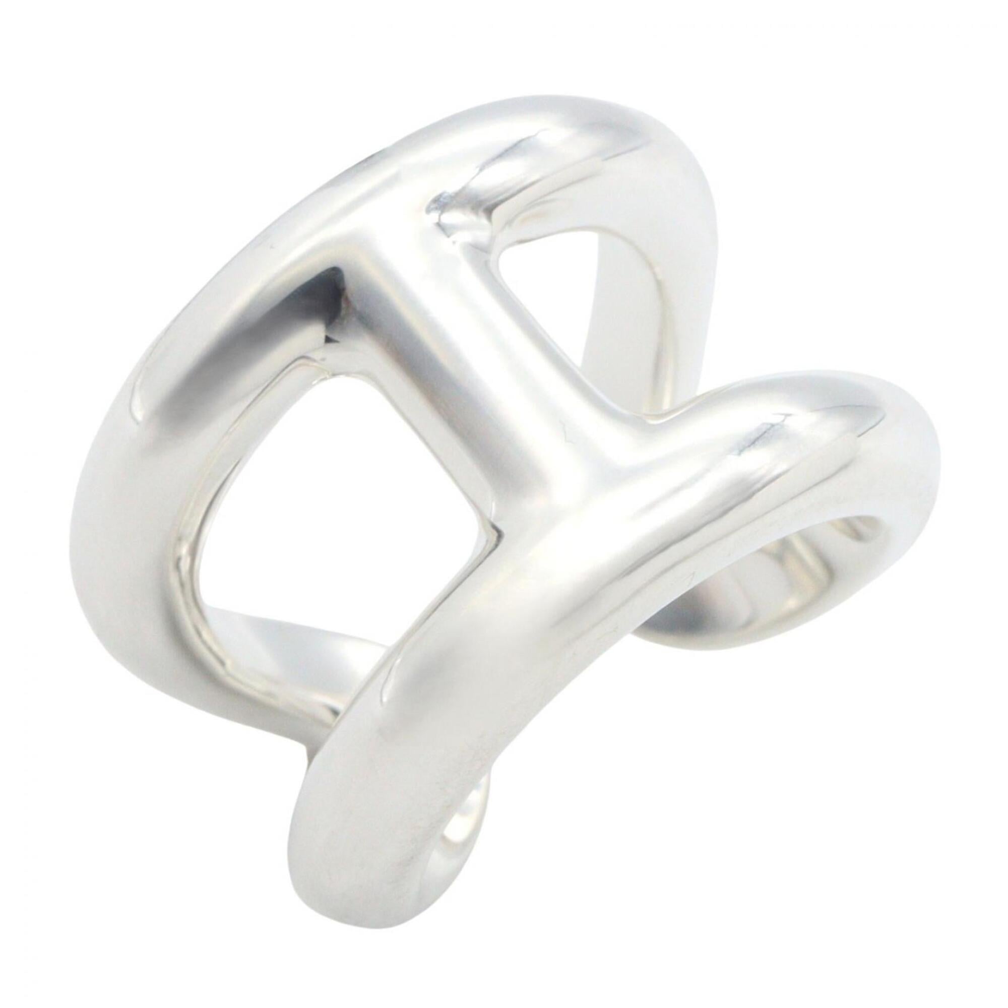 Hermes Silver Silver 925 Band Ring (Pre-Owned)