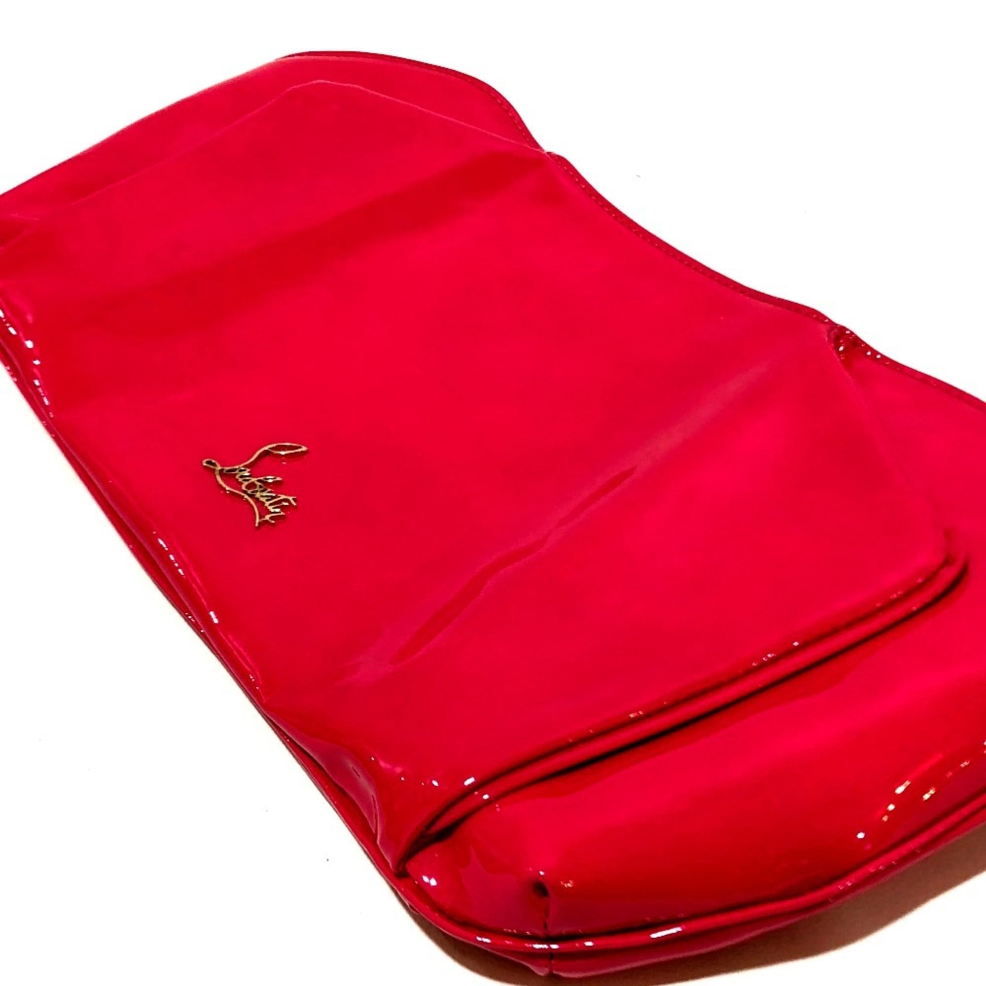 Christian Louboutin Pink Patent Leather Clutch Bag (Pre-Owned)