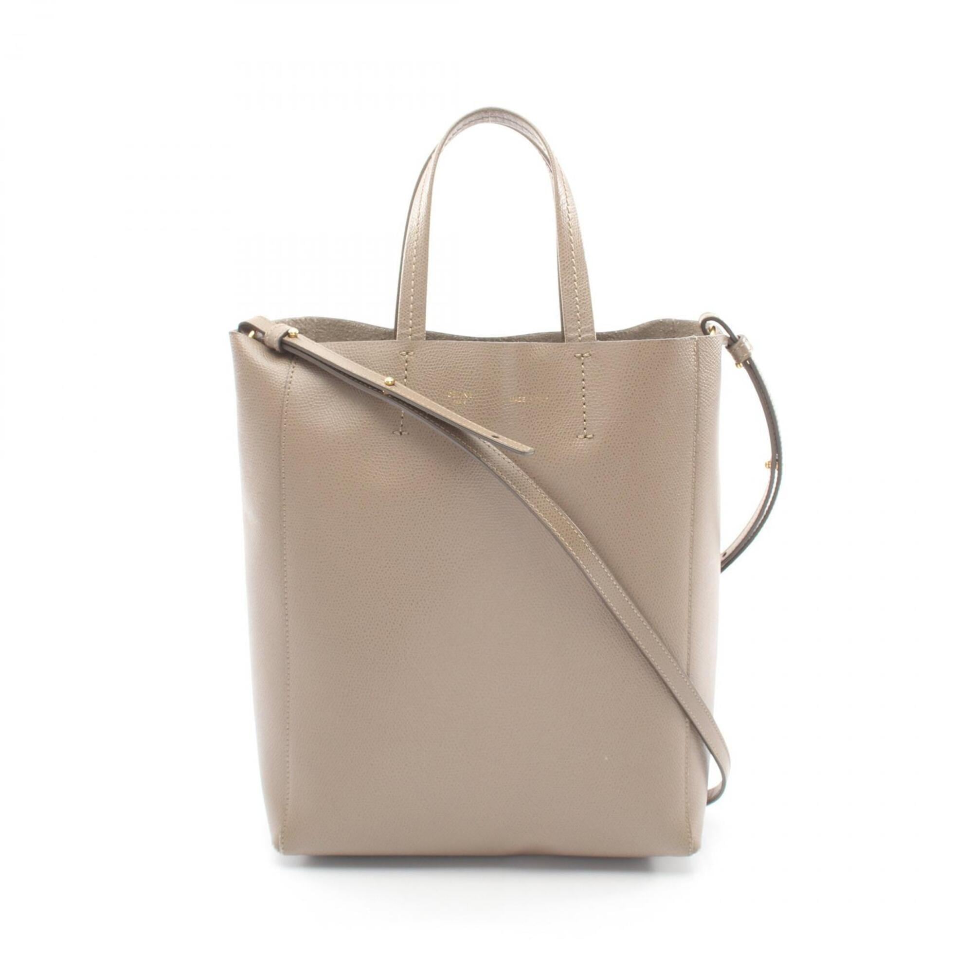 Celine Beige Leather Handbag Tote Bag (Pre-Owned)