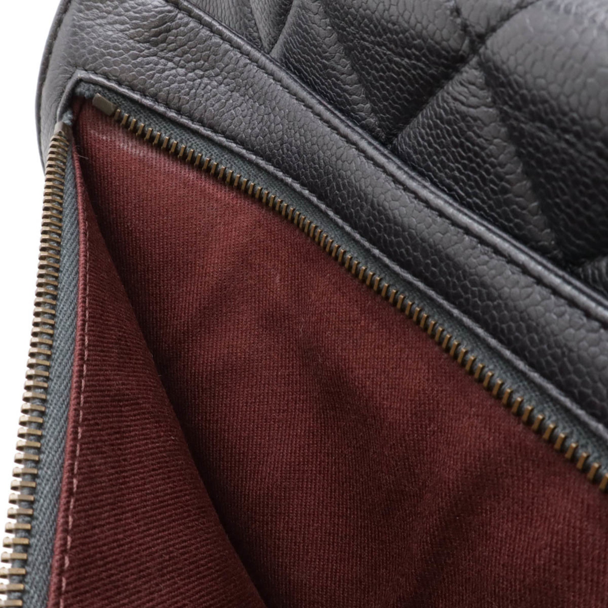 Chanel Matelasse Black Caviar Leather Handbag Shoulder Bag (Pre-Owned)