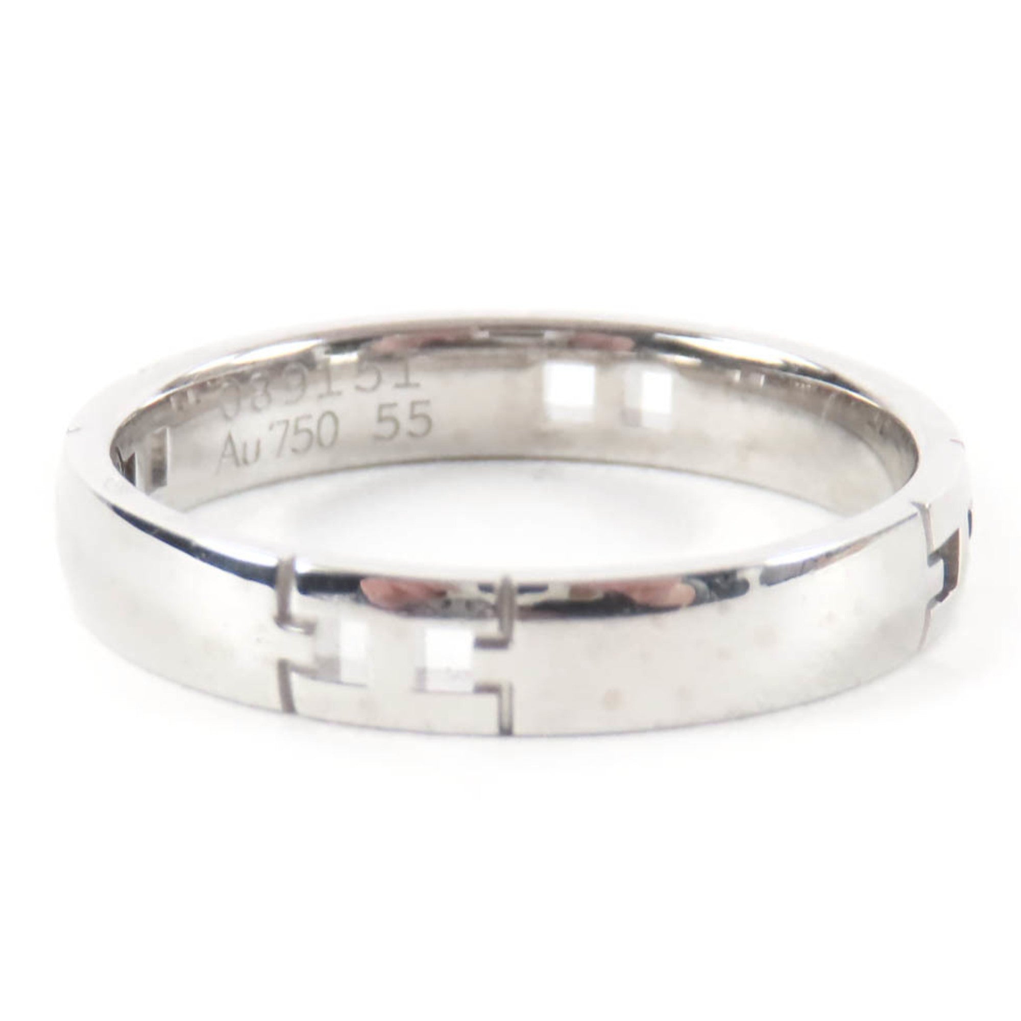 Hermes Silver White Gold (18K) Band Ring (Pre-Owned)