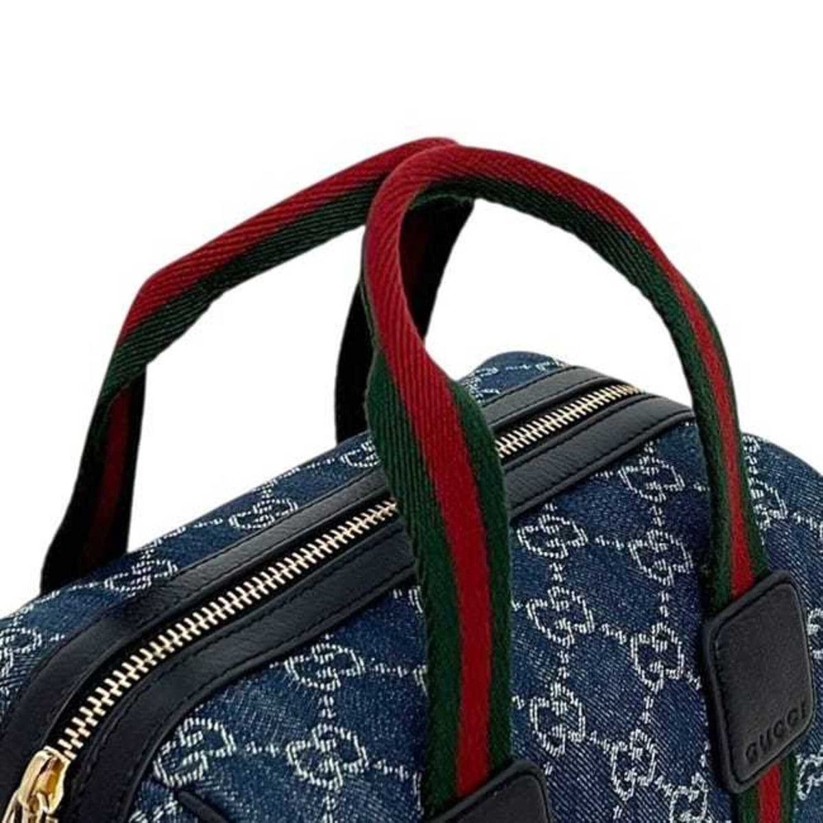 Gucci Blue Denim Canvas Boston Bag Shoulder Bag (Pre-Owned)