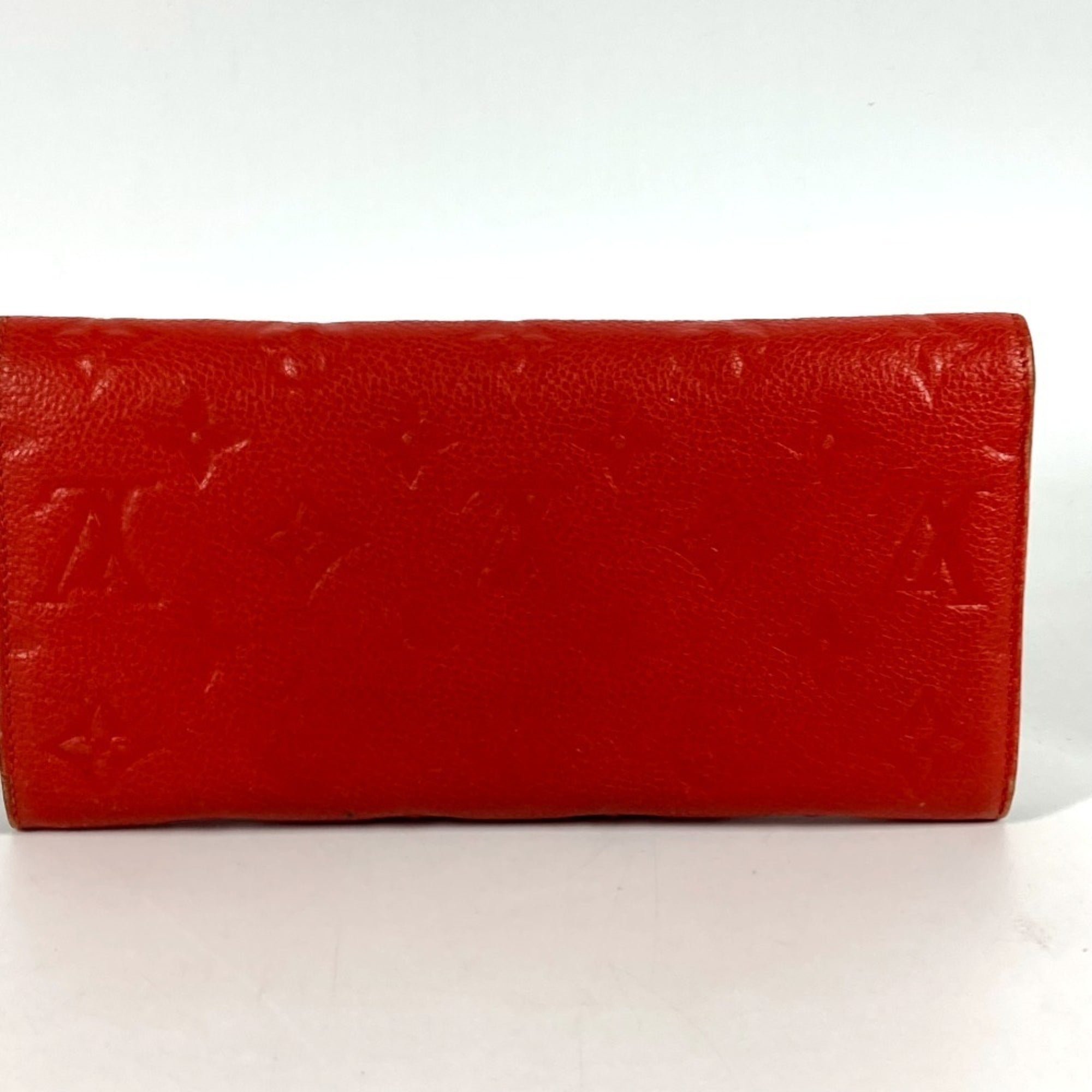 Louis Vuitton Auriane Red Color Monogram Empreinte Long Wallet (Bi-Fold) (Pre-Owned)