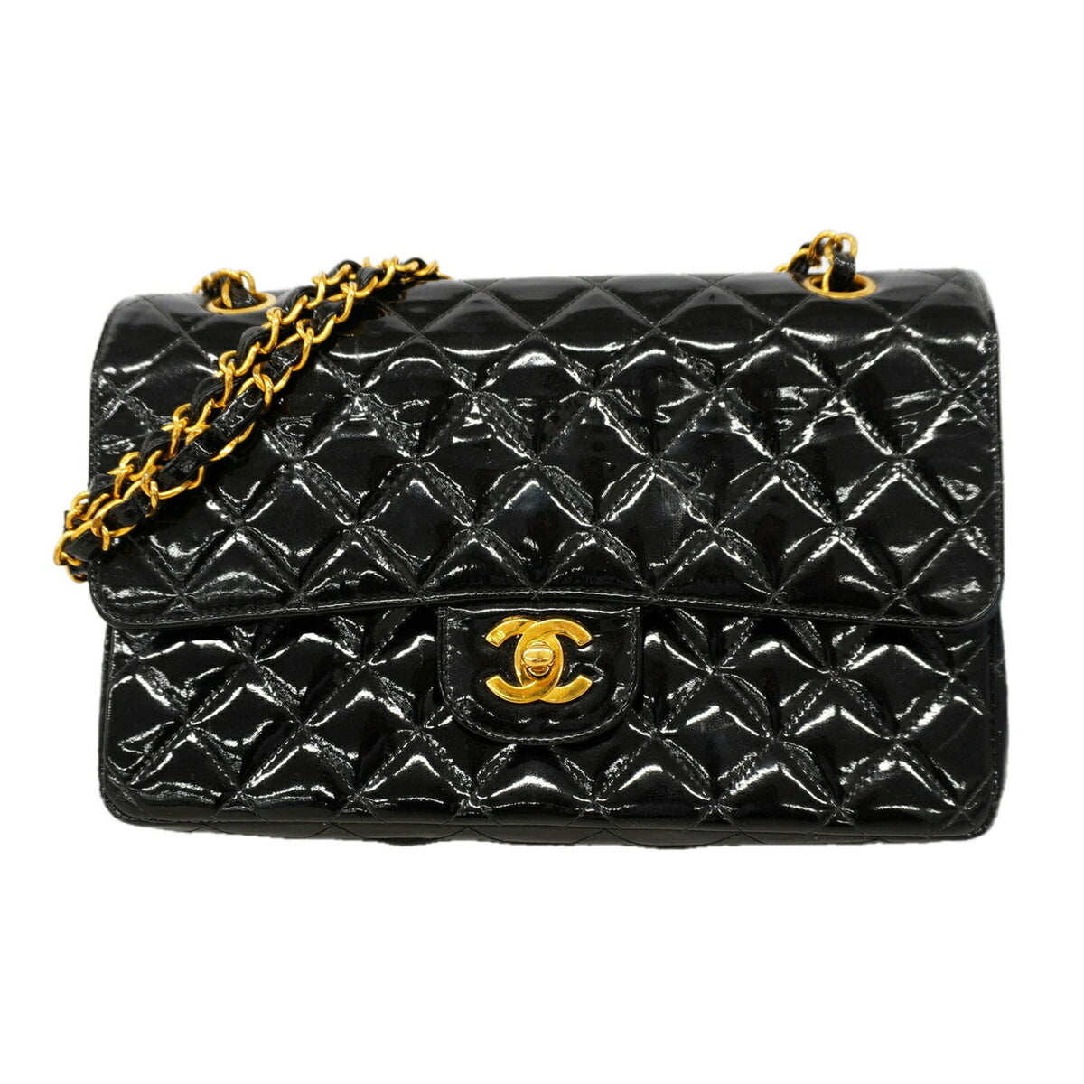 Chanel Black Patent Leather Shoulder Bag (Pre-Owned)