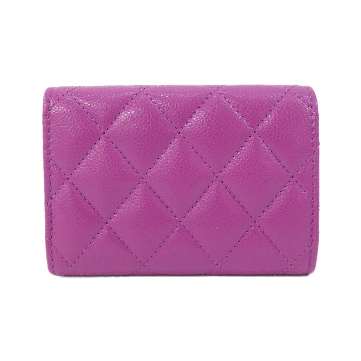 Chanel Purple Grained Calfskin Wallet (Bi-Fold) (Pre-Owned)
