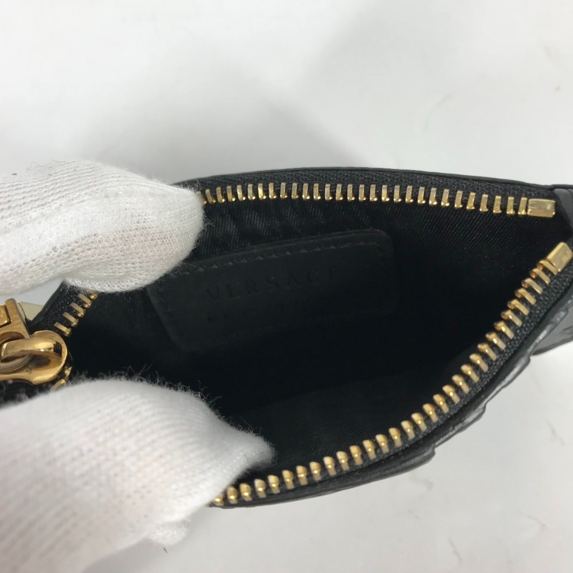 Versace Black Leather Long Wallet (Bi-Fold) (Pre-Owned)