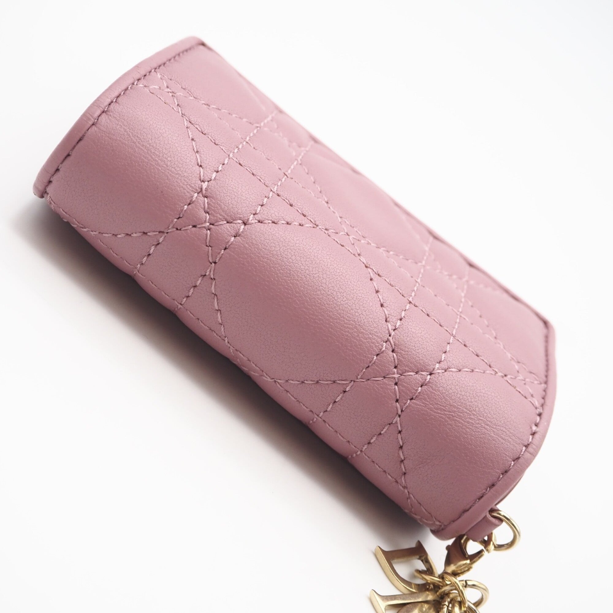 Christian Dior Lady Dior Pink Leather Wallet (Tri-Fold) (Pre-Owned)
