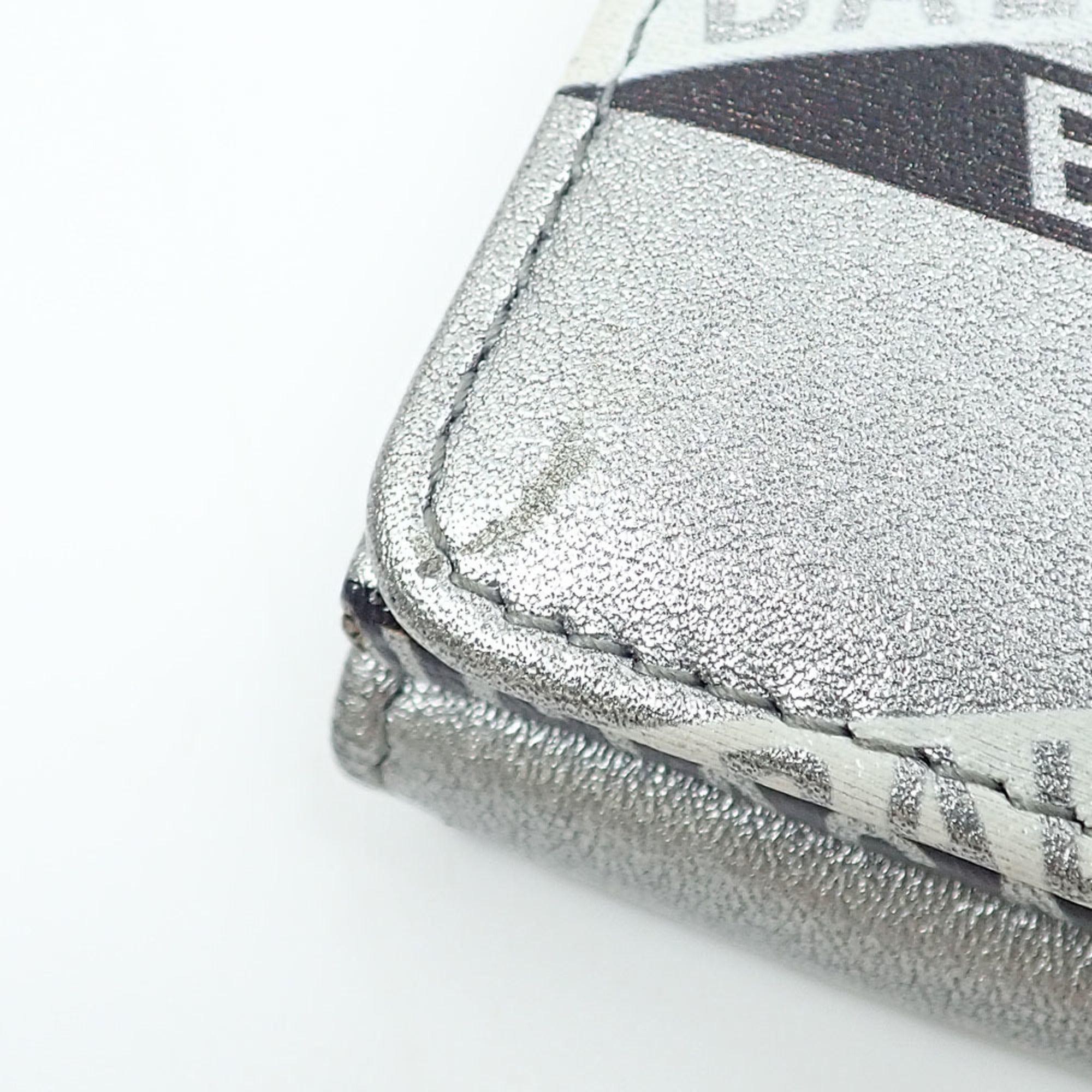 Balenciaga Silver Black Leather Wallet (Tri-Fold) (Pre-Owned)