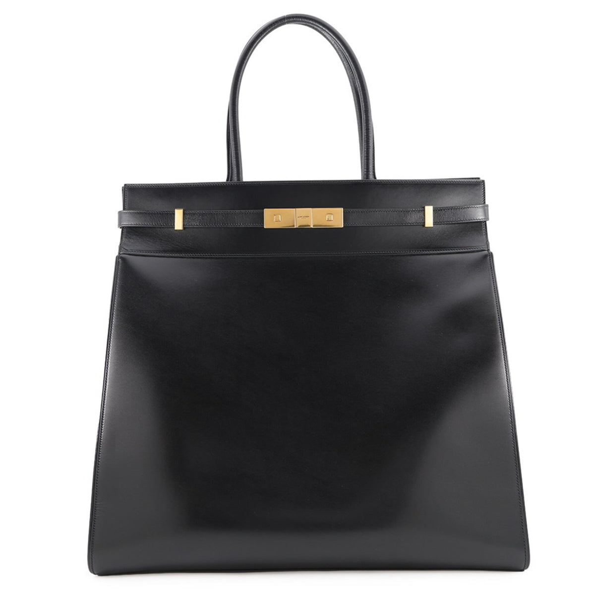 Yves Saint Laurent Black Leather Handbag Tote Bag (Pre-Owned)