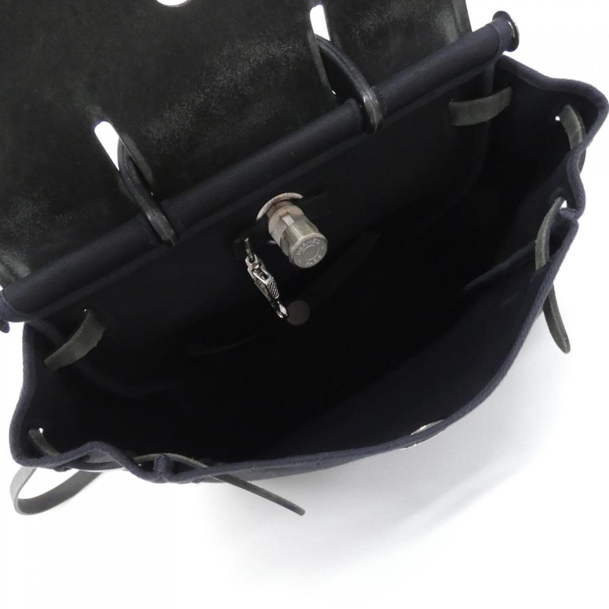 Hermes Black Toile Officier Backpack (Pre-Owned)