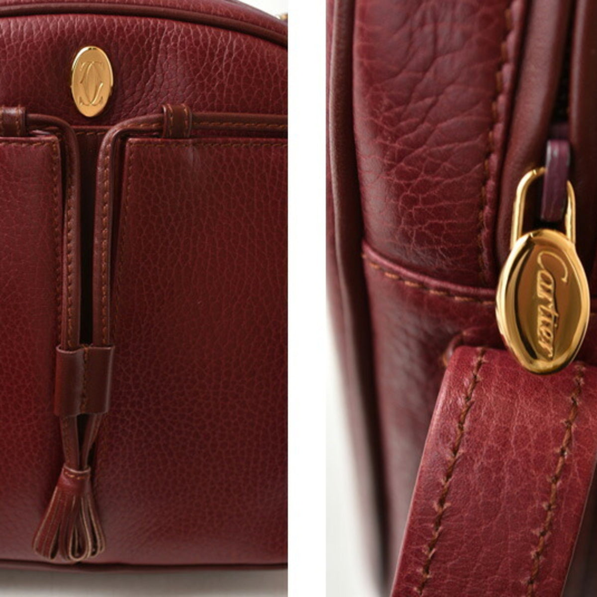 Cartier Must Bordeaux Leather Shoulder Bag (Pre-Owned)