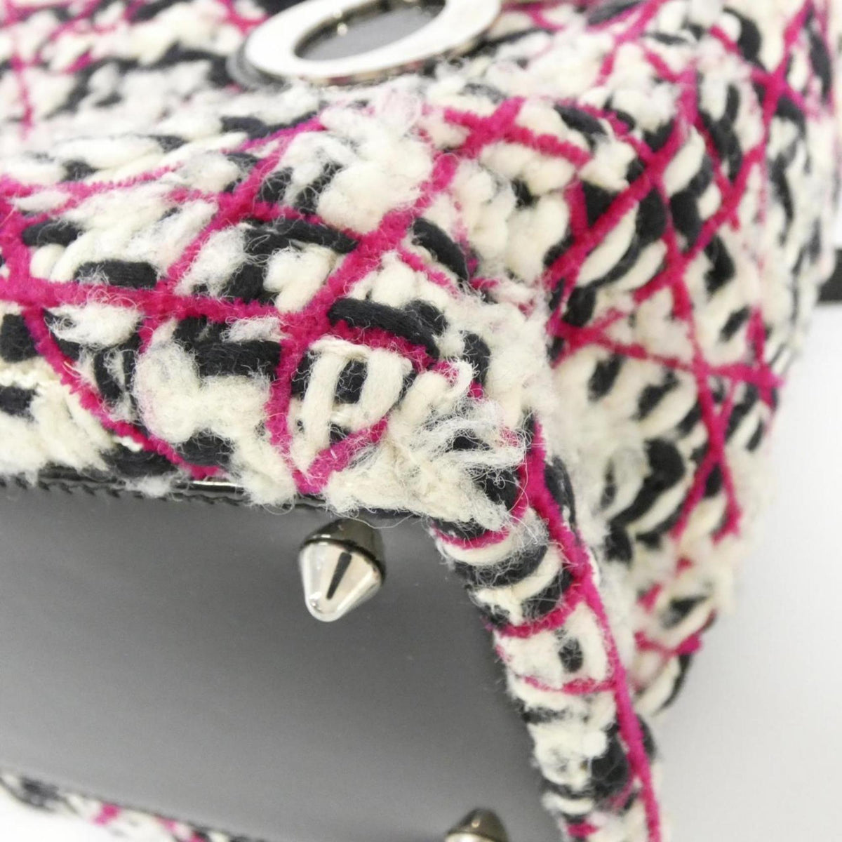 Christian Dior Black White Tweed Handbag (Pre-Owned)