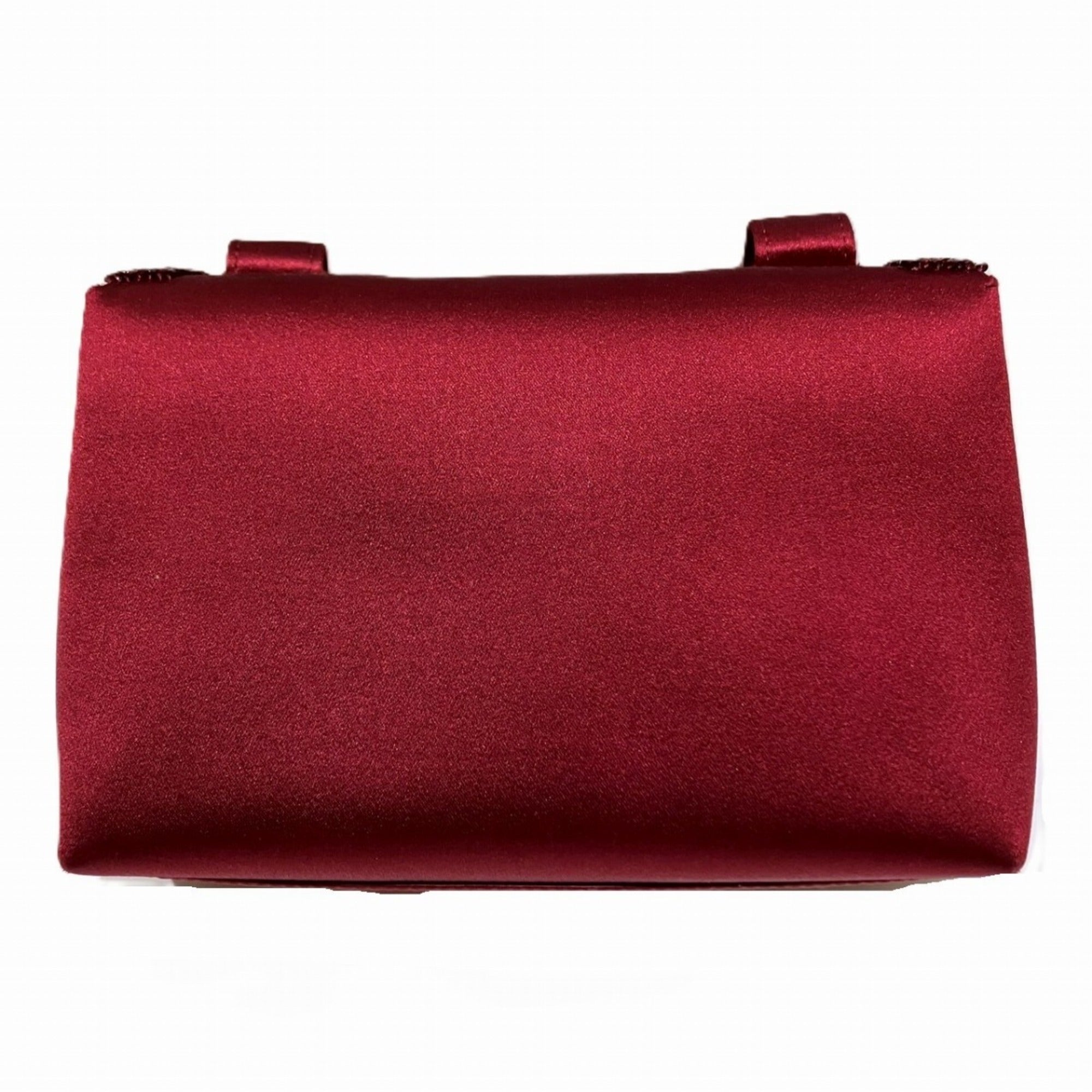 Chanel Bordeaux Satin Rhinestone Shoulder Bag (Pre-Owned)