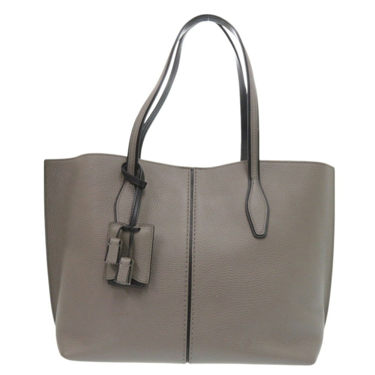 Tod's Grayish Leather Tote Bag (Pre-Owned)
