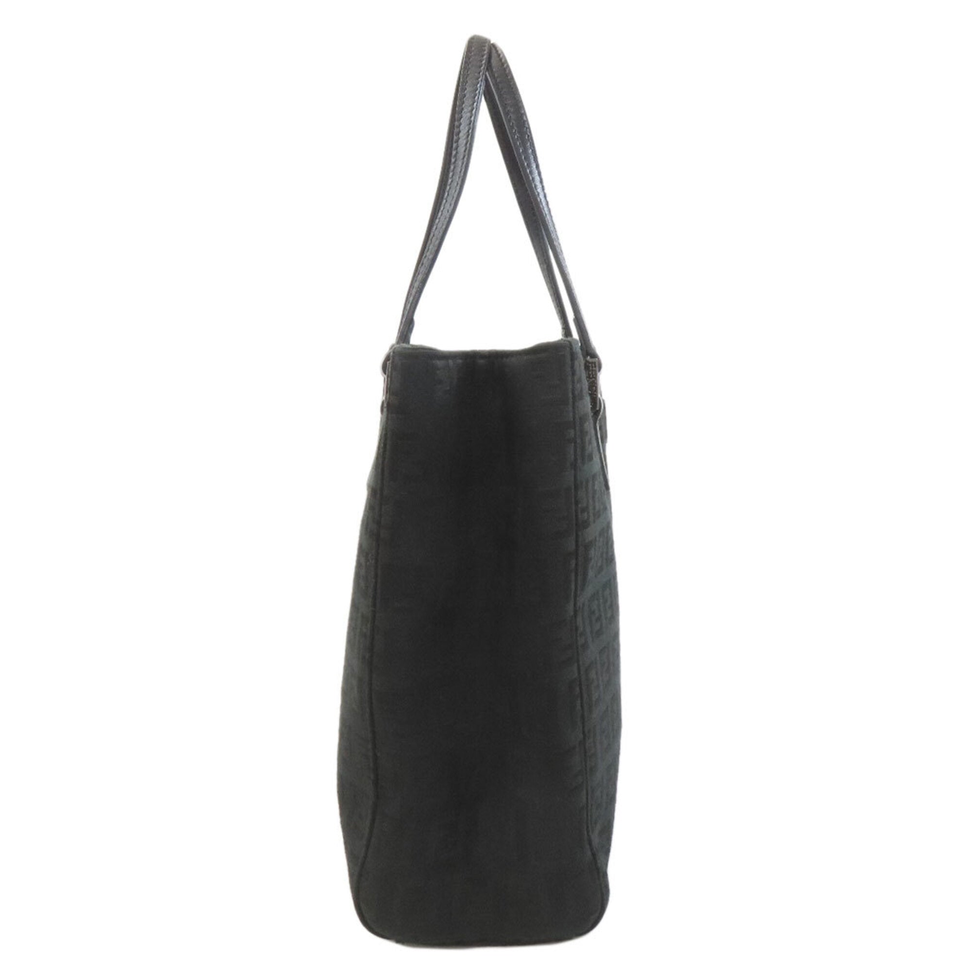 Fendi Zucchino Black Canvas Handbag (Pre-Owned)