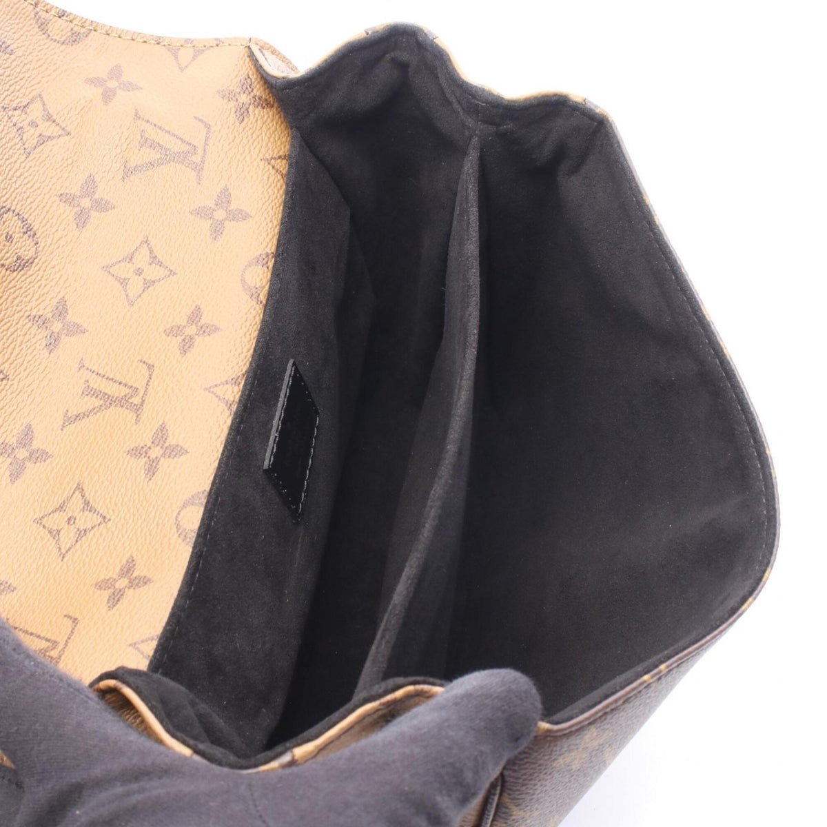 Louis Vuitton Black Brown Coated Canvas Leather Handbag Pochette (Pre-Owned)