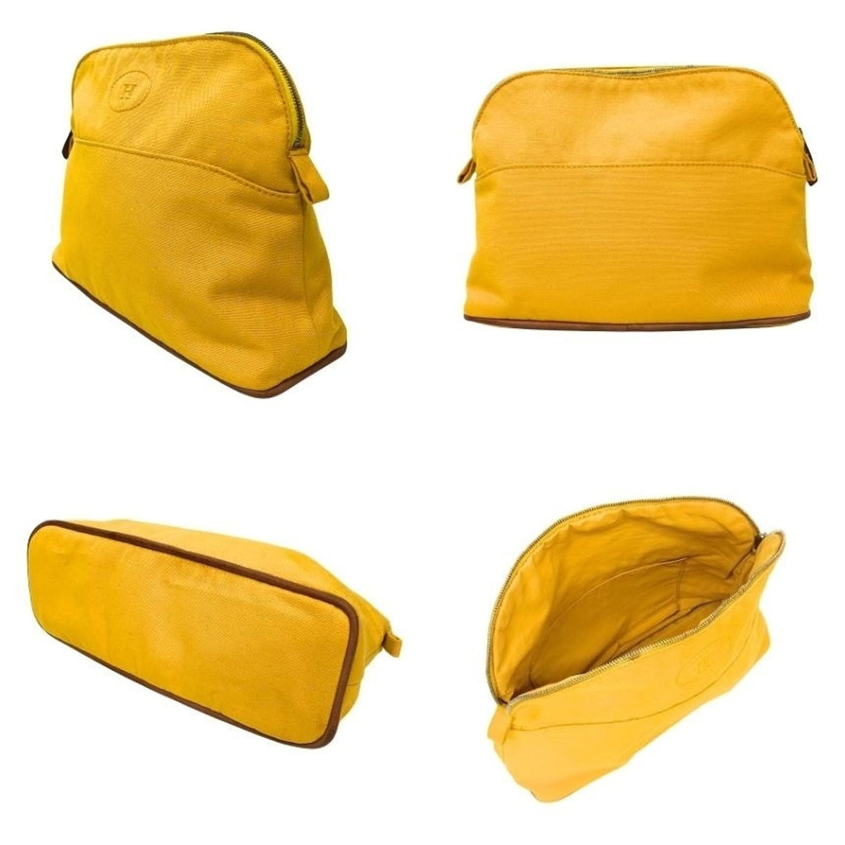 Hermes Yellow Cotton Canvas Pouch (Pre-Owned)