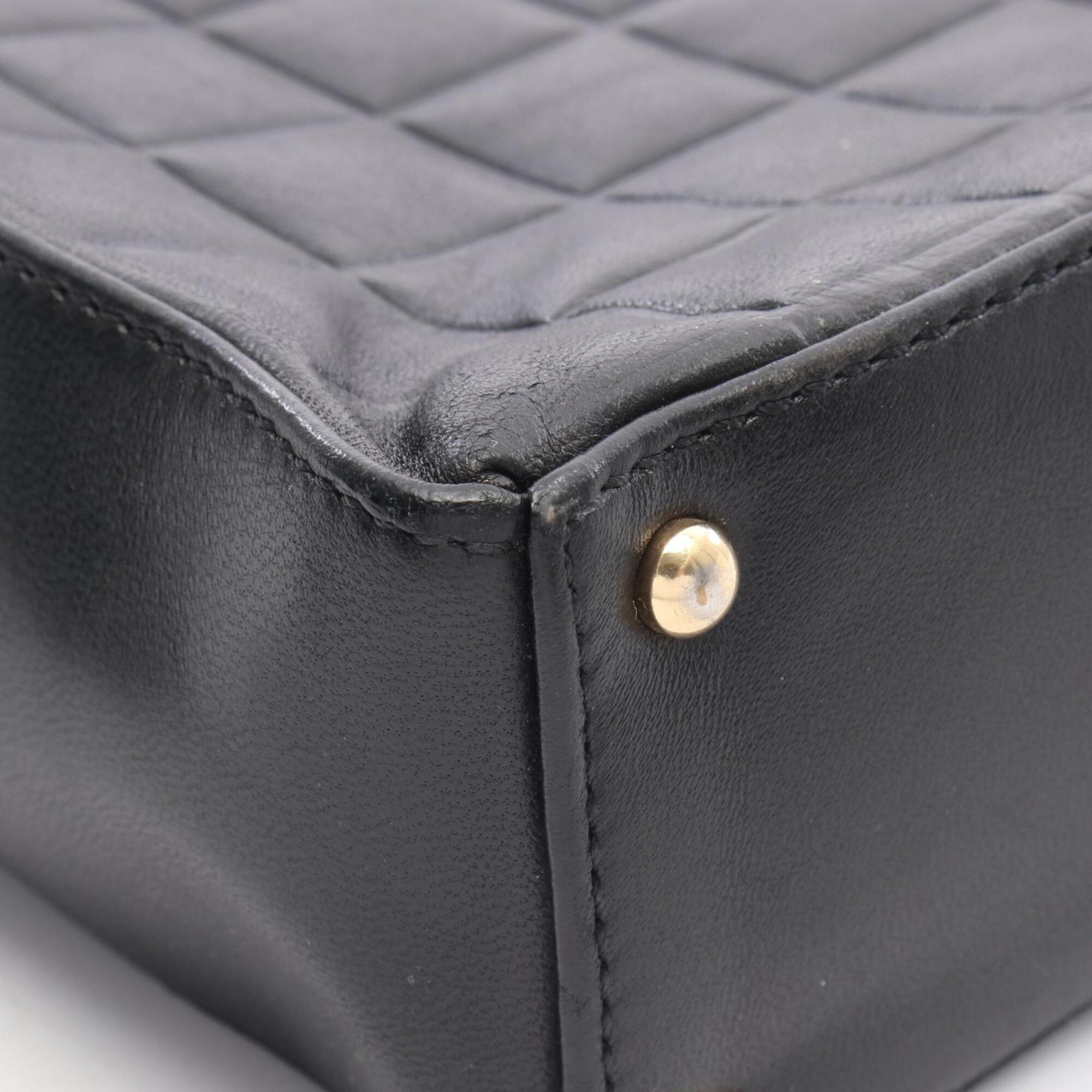 Chanel Black Leather Handbag Tote Bag (Pre-Owned)