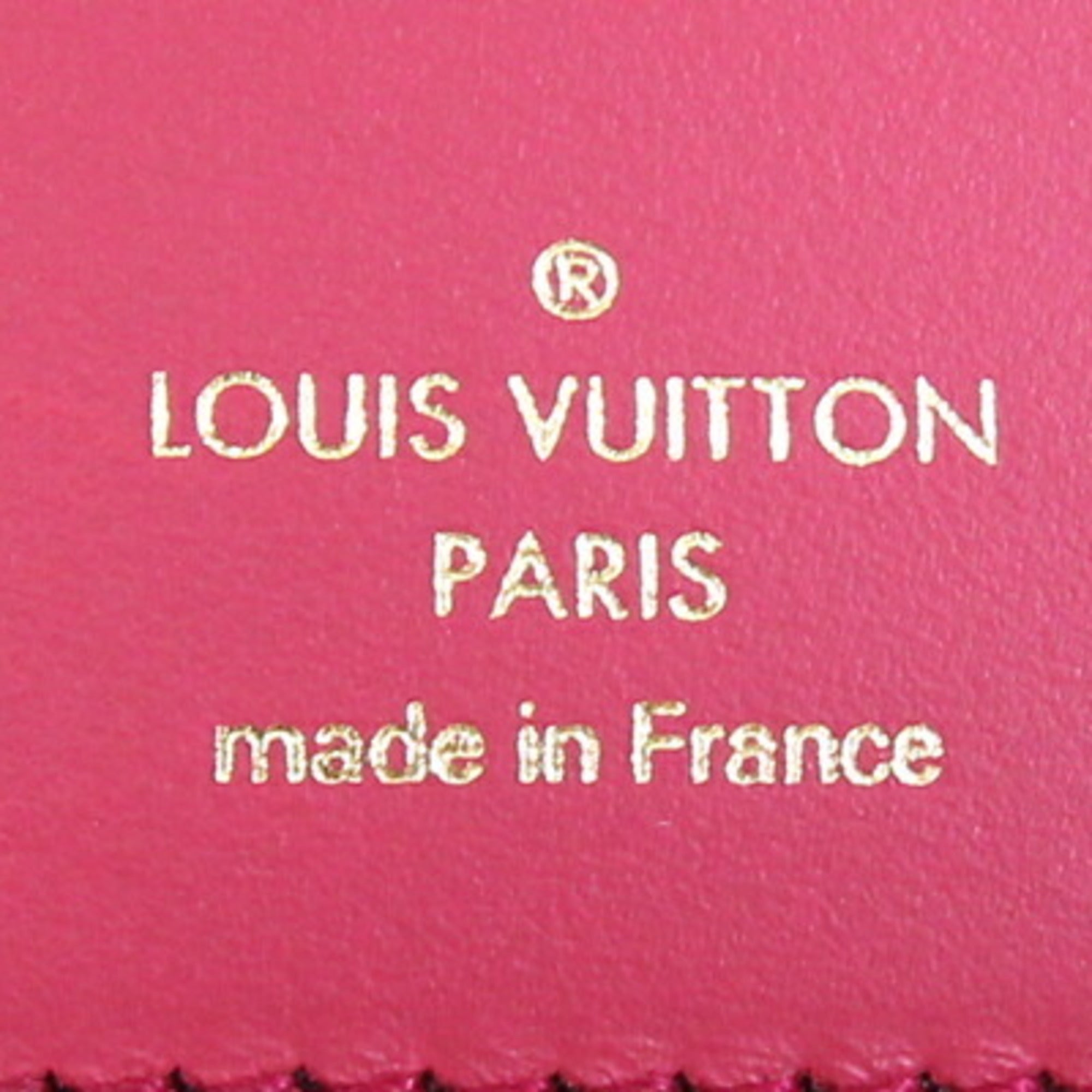Louis Vuitton Bicolor Hot Pink Noir Leather Wallet (Tri-Fold) (Pre-Owned)