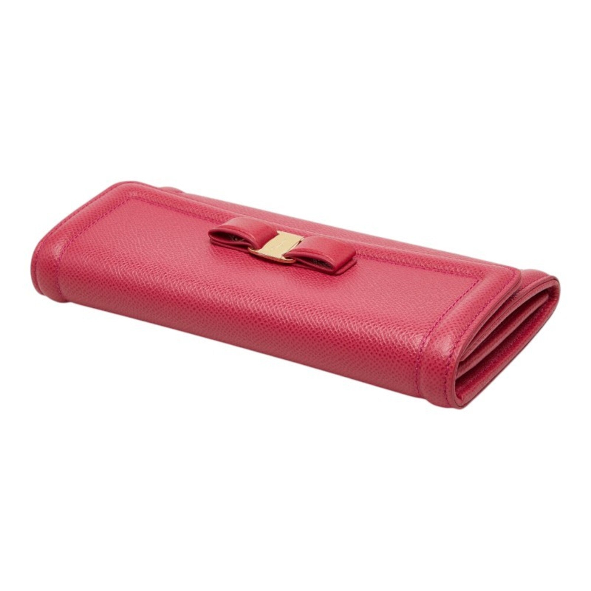 Salvatore Ferragamo Pink Leather Long Wallet (Bi-Fold) (Pre-Owned)