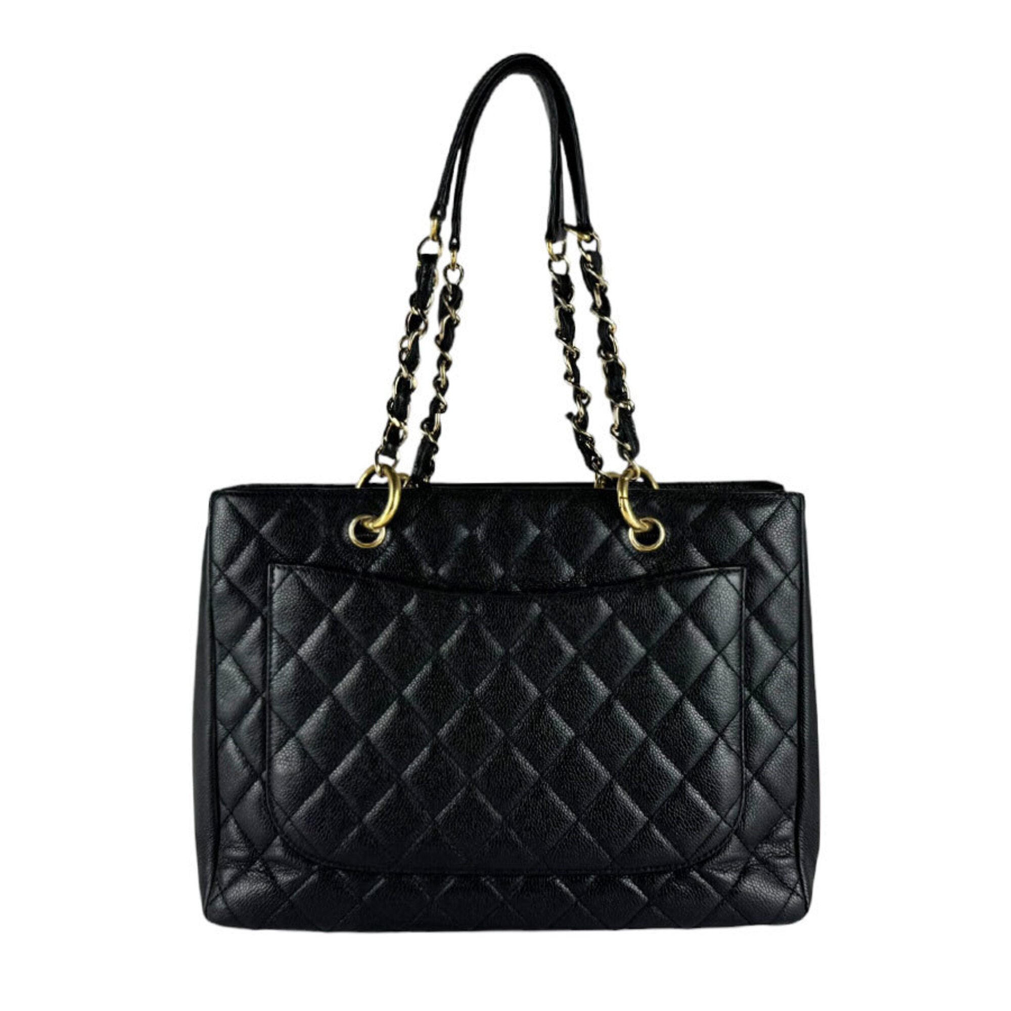 Chanel Black Grained Calfskin Tote Bag (Pre-Owned)
