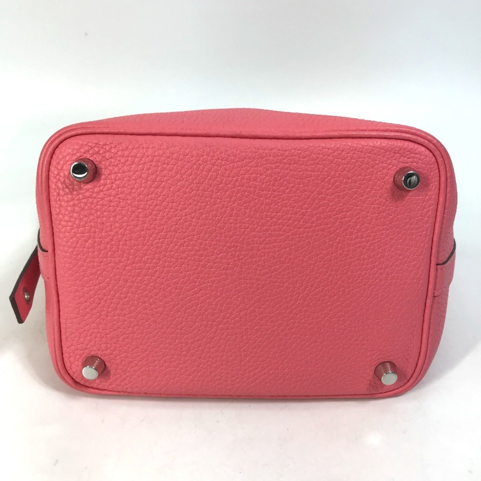 Hermes Picotin Pink Taurillon Clemence Leather Handbag (Pre-Owned)