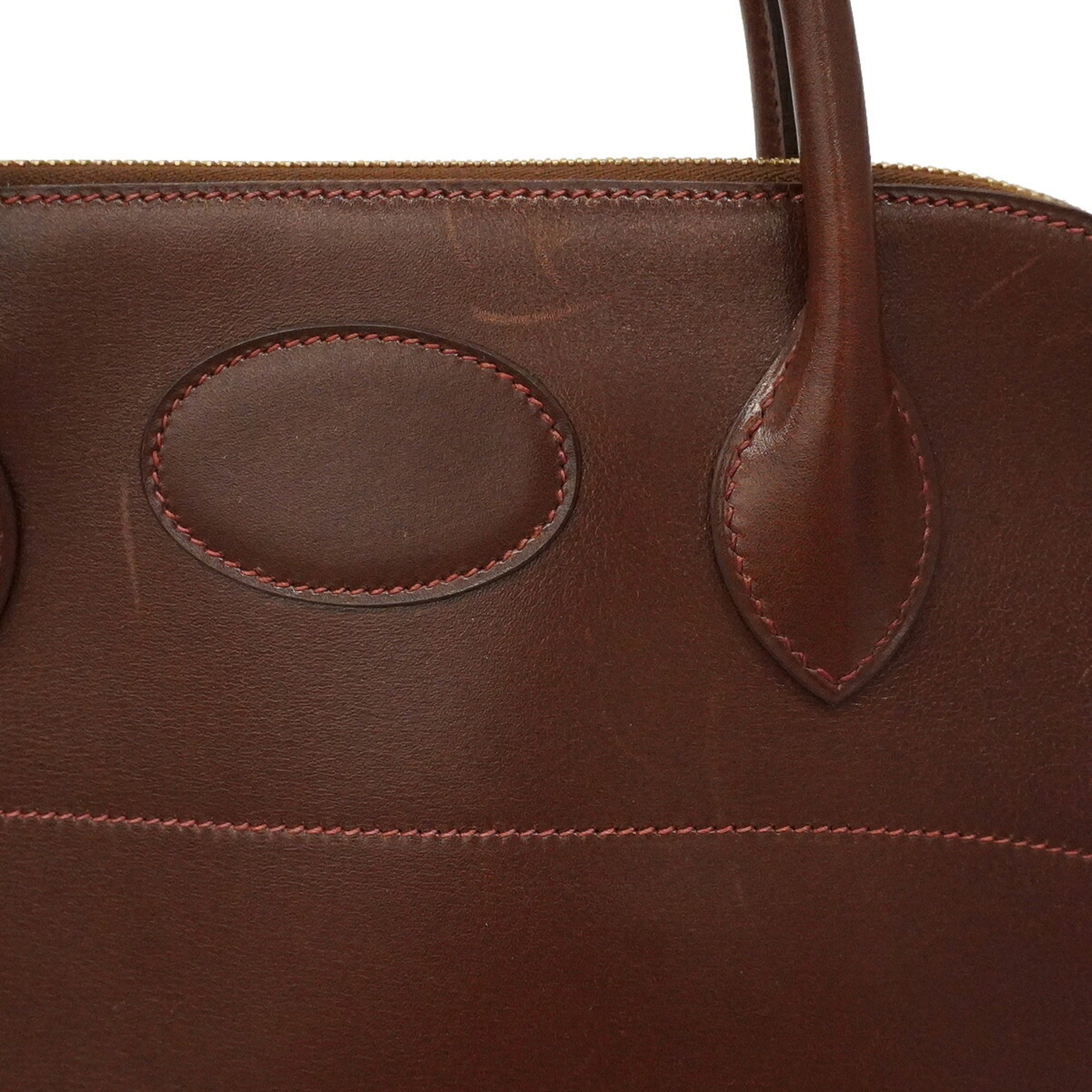 Hermes Brown Box Calf Leather Handbag (Pre-Owned)