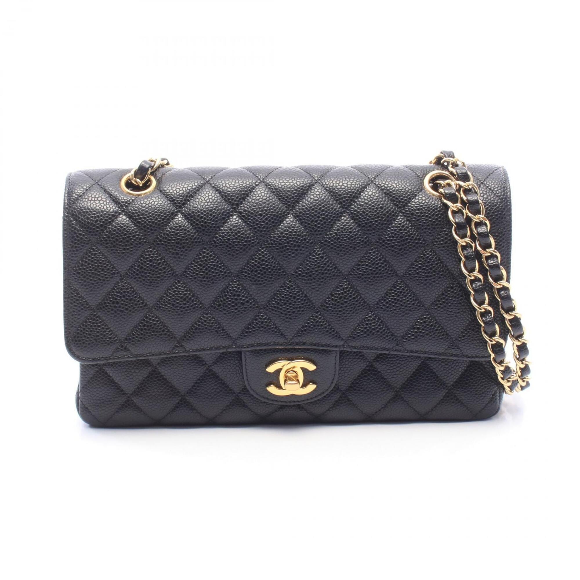 Chanel Black Grained Calfskin Handbag Shoulder Bag (Pre-Owned)
