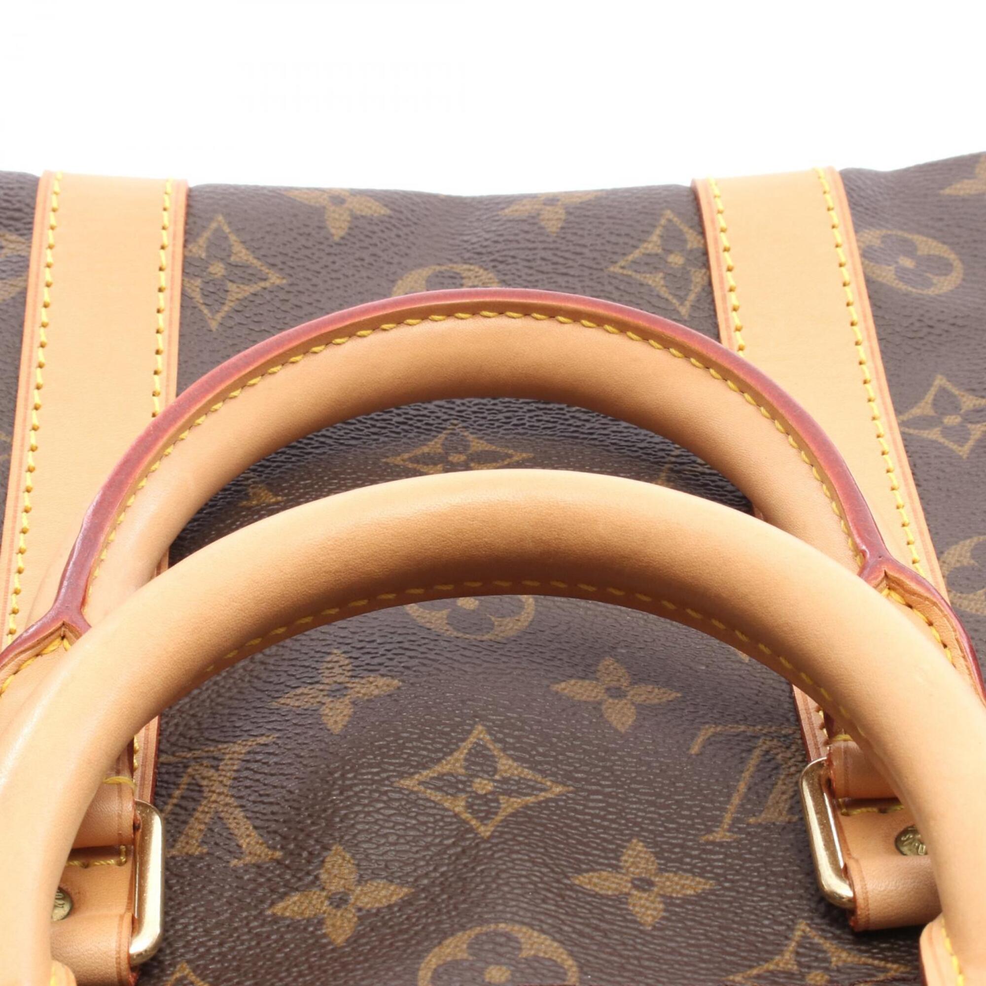 Louis Vuitton Brown Pvc Coated Canvas Leather Boston Bag (Pre-Owned)