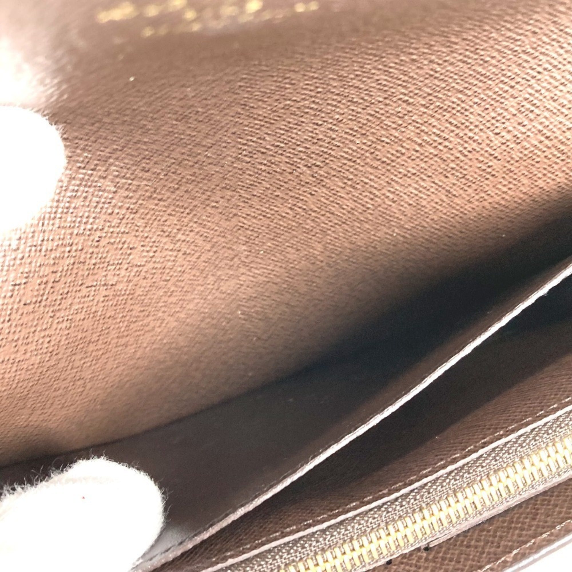 Louis Vuitton Black Brown Damier Canvas Long Wallet (Bi-Fold) (Pre-Owned)