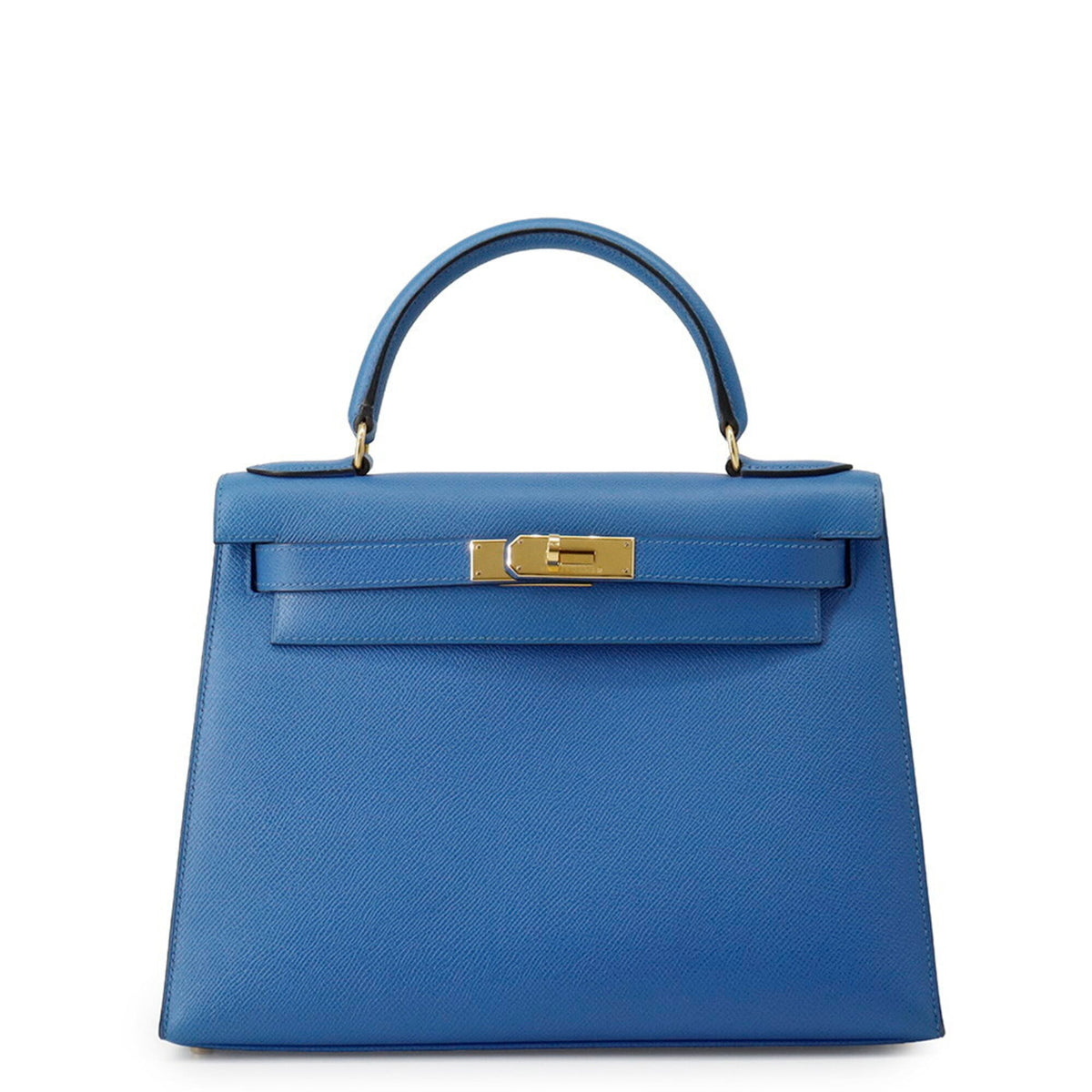Hermes Kelly Blue Courchevel Leather Handbag (Pre-Owned)