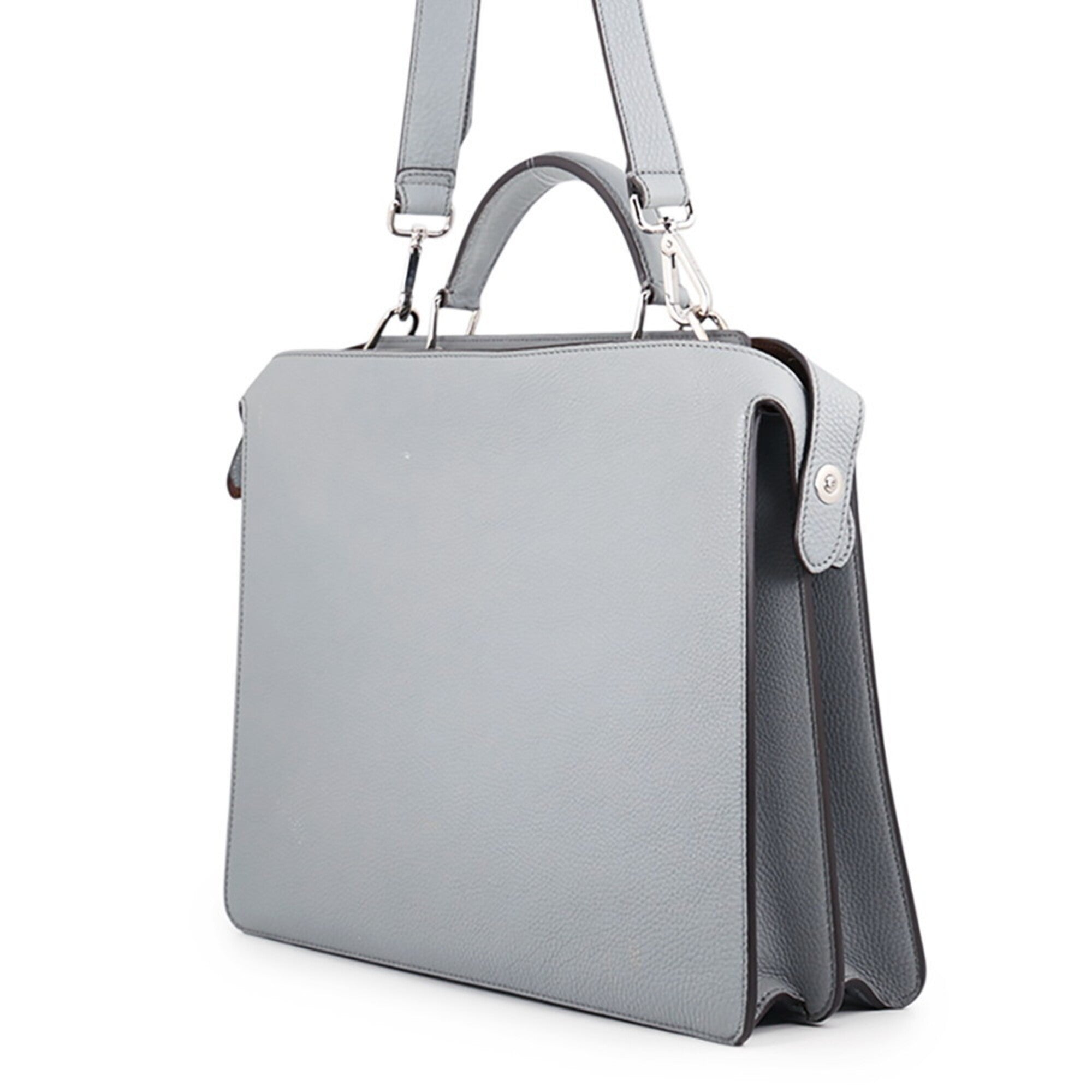 Fendi Gray Leather Handbag (Pre-Owned)