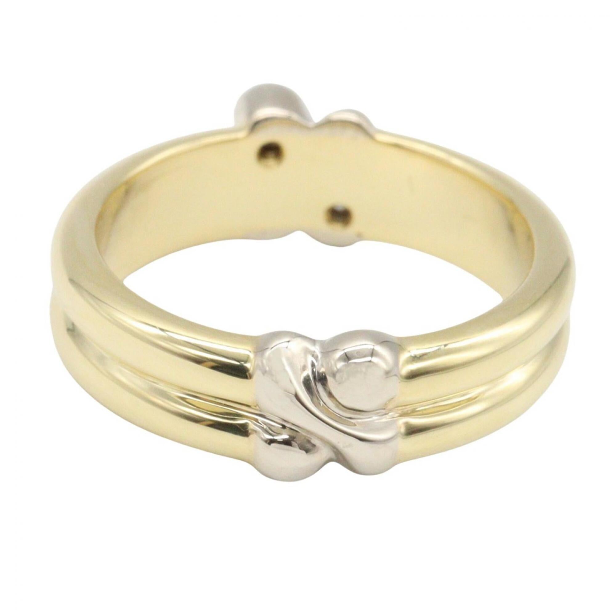 Tiffany Gold Silver Clear Yellow Gold (18K) White Gold (18K) Band Ring (Pre-Owned)
