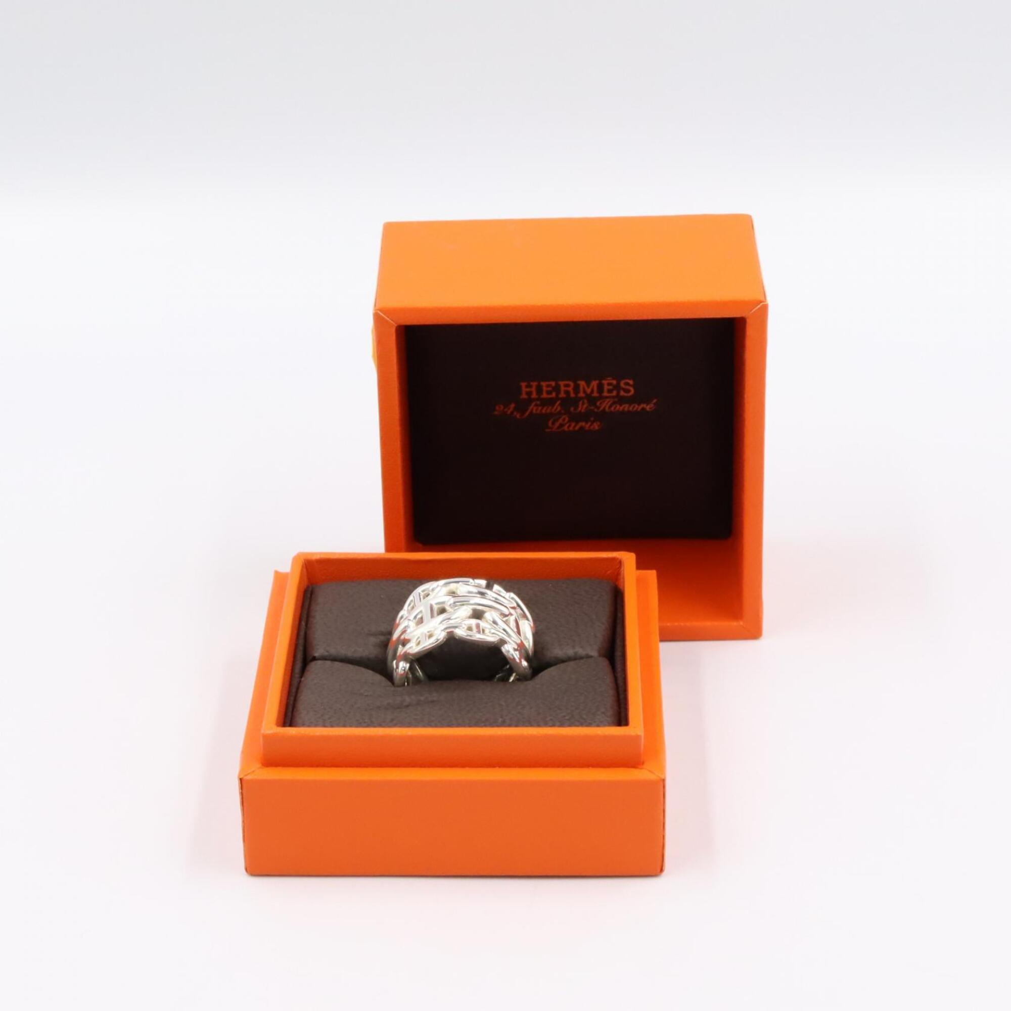 Hermes Silver Silver 925 Band Ring (Pre-Owned)
