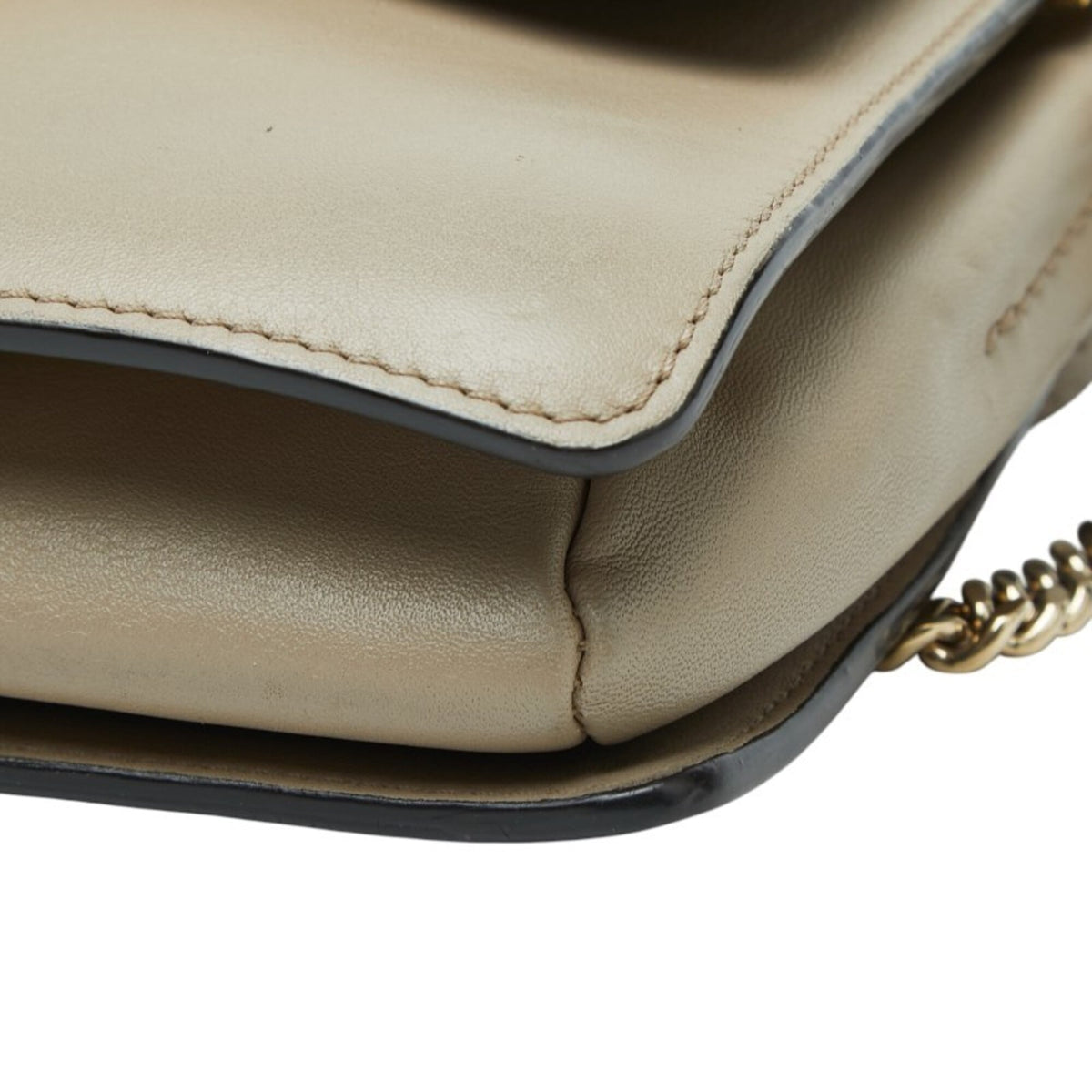 Chloé Gray Beige Leather Suede Shoulder Bag (Pre-Owned)