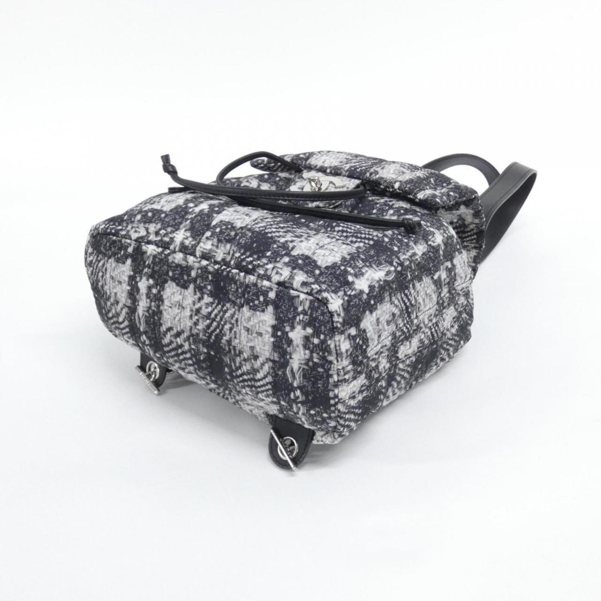 Chanel Black White Nylon Backpack (Pre-Owned)