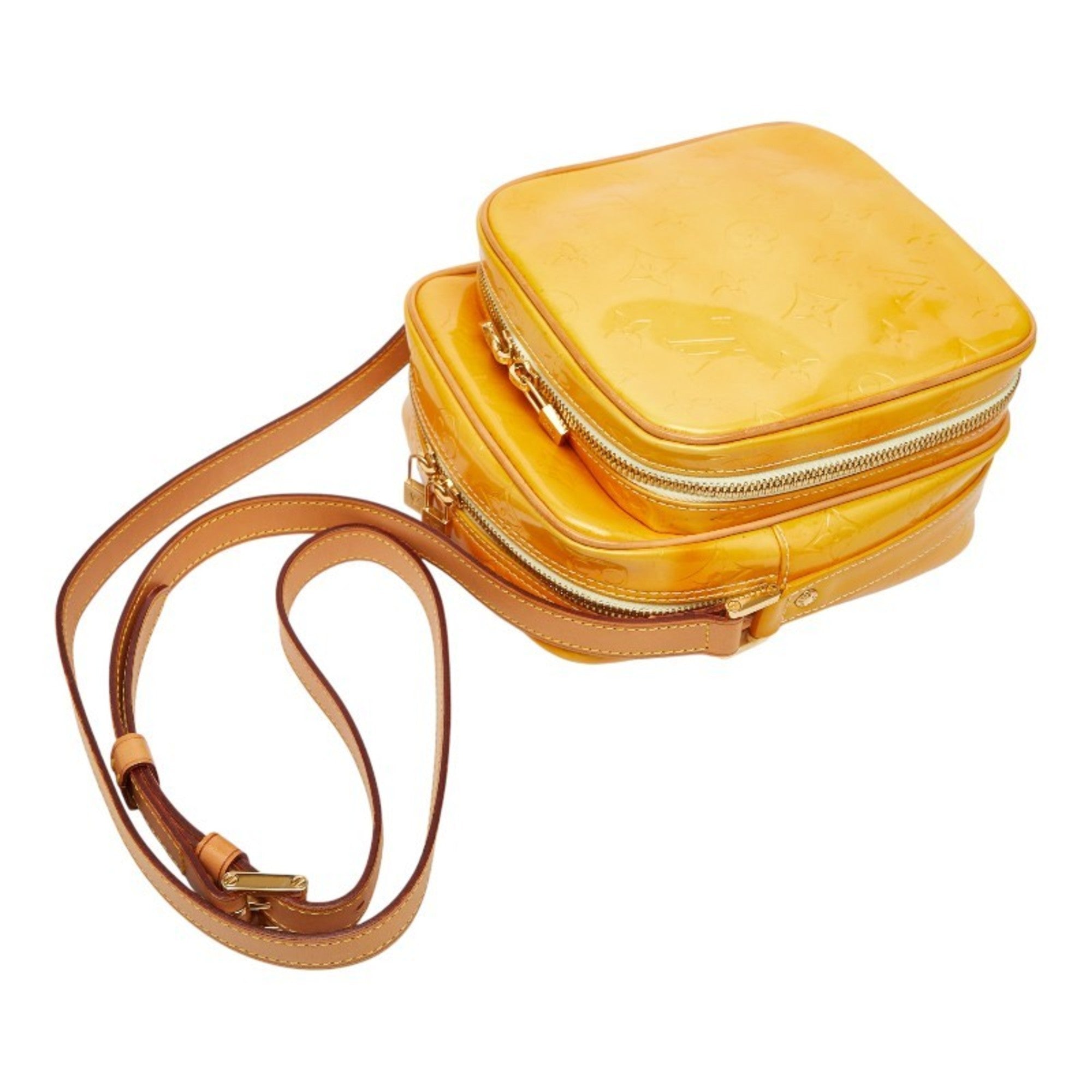 Louis Vuitton Yellow Patent Leather Shoulder Bag (Pre-Owned)