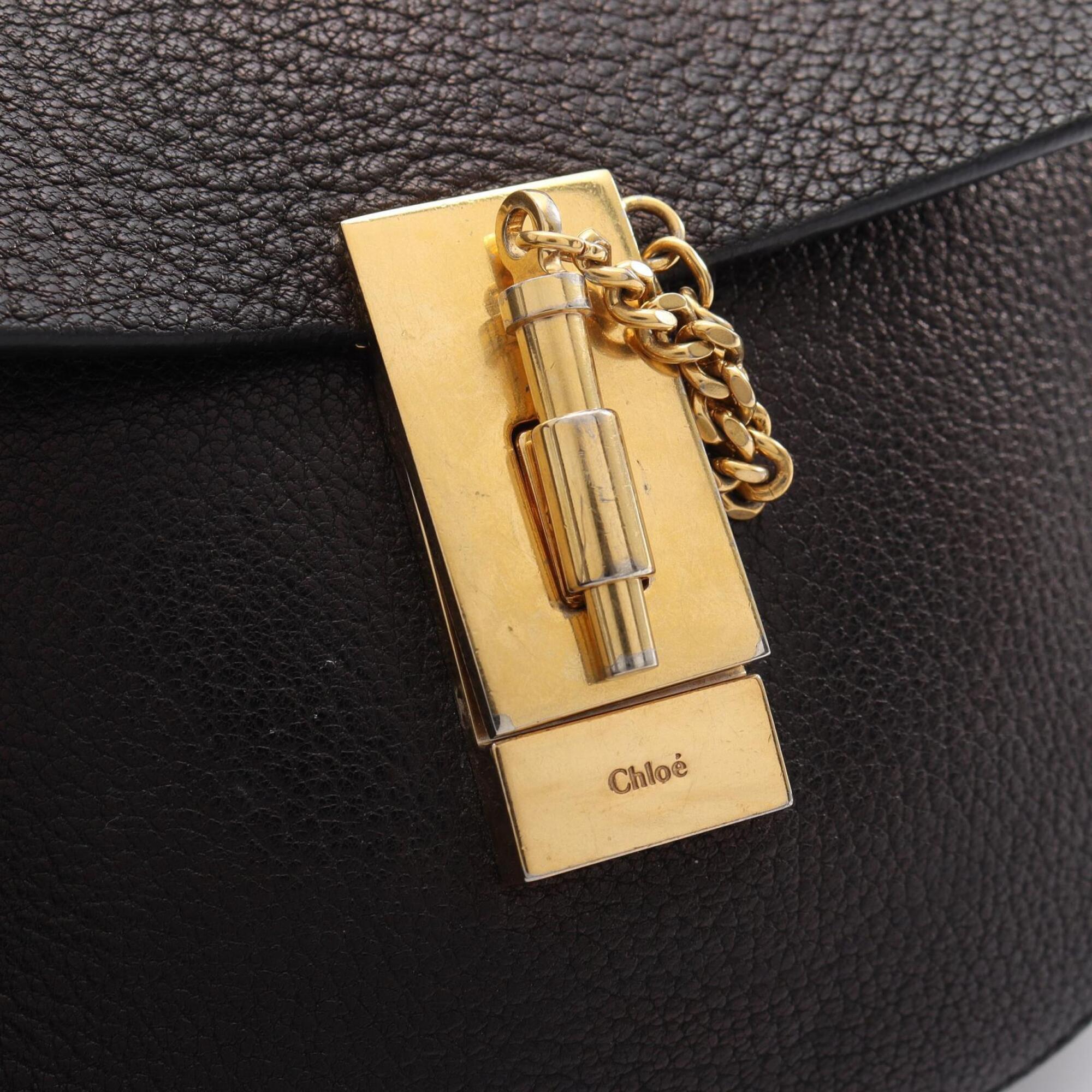 Chloé Black Leather Handbag Shoulder Bag (Pre-Owned)