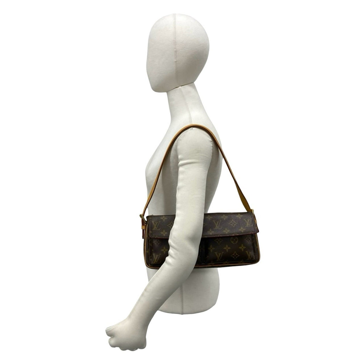 Louis Vuitton Brown Leather Pvc Handbag Shoulder Bag (Pre-Owned)