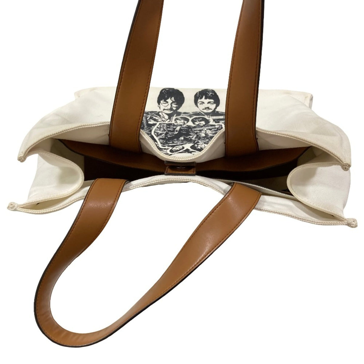 Stella Mccartney White Yellow Canvas Tote Bag (Pre-Owned)