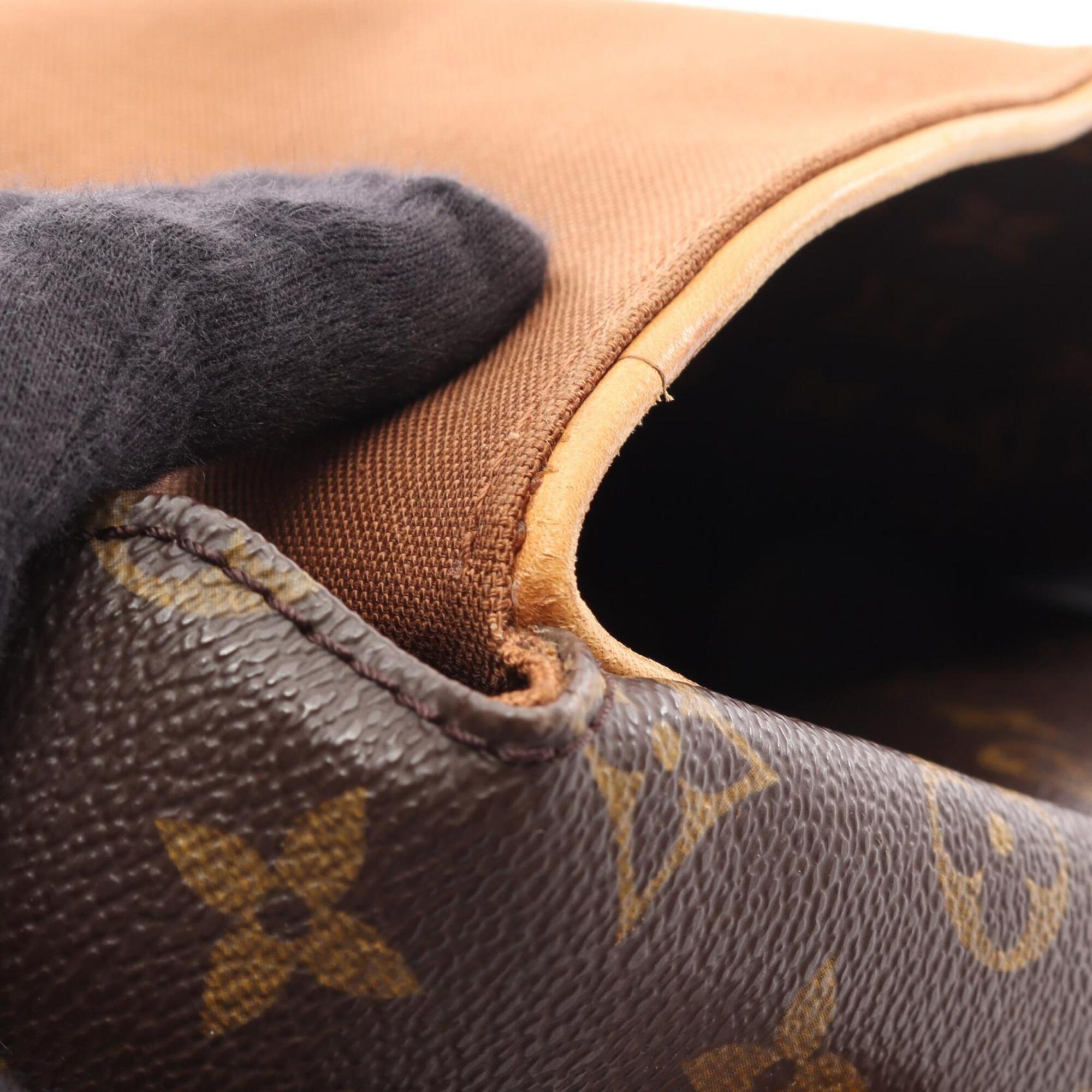 Louis Vuitton Brown Coated Canvas Leather Monogram Handbag Shoulder Bag (Pre-Owned)