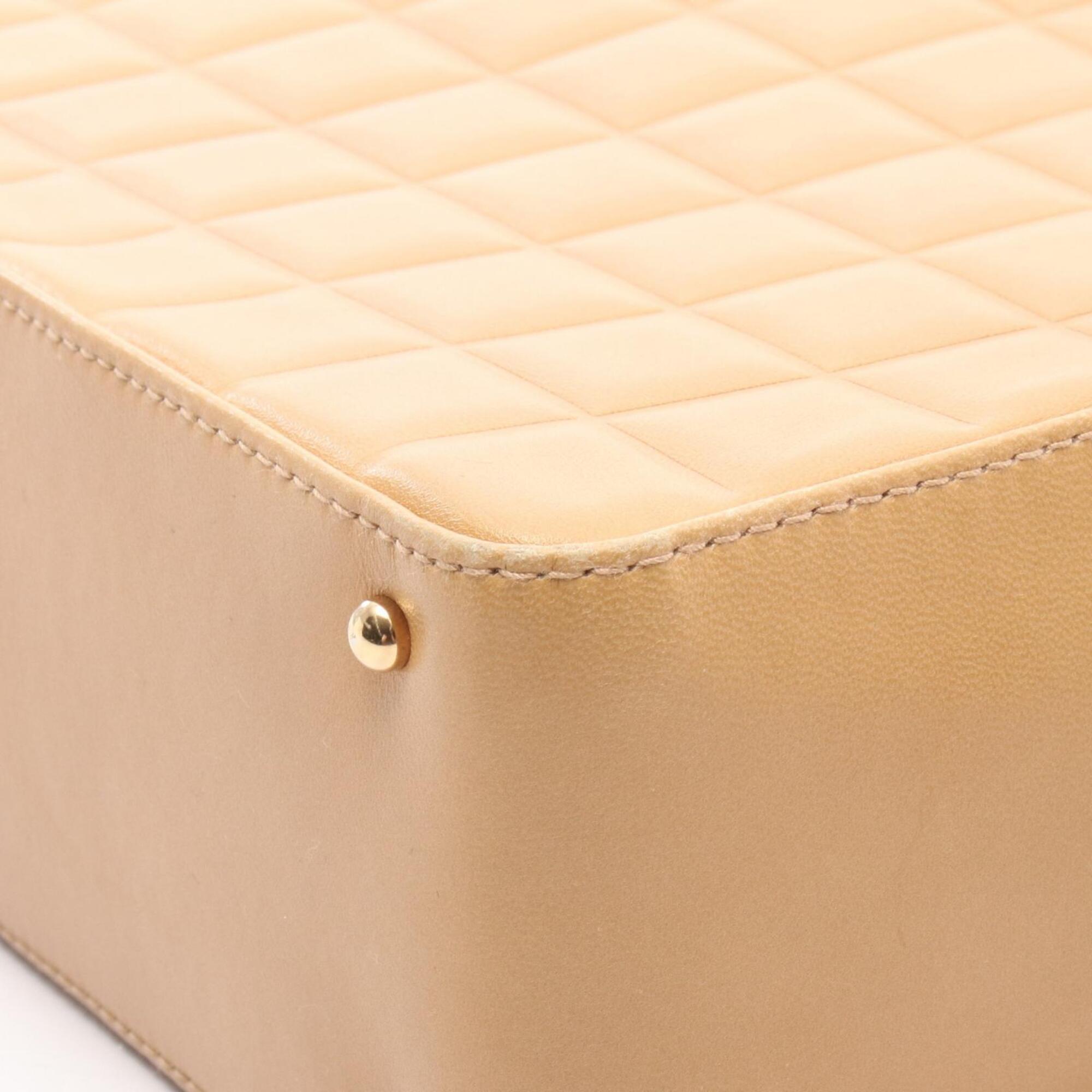 Chanel Brown Leather Handbag Shoulder Bag (Pre-Owned)