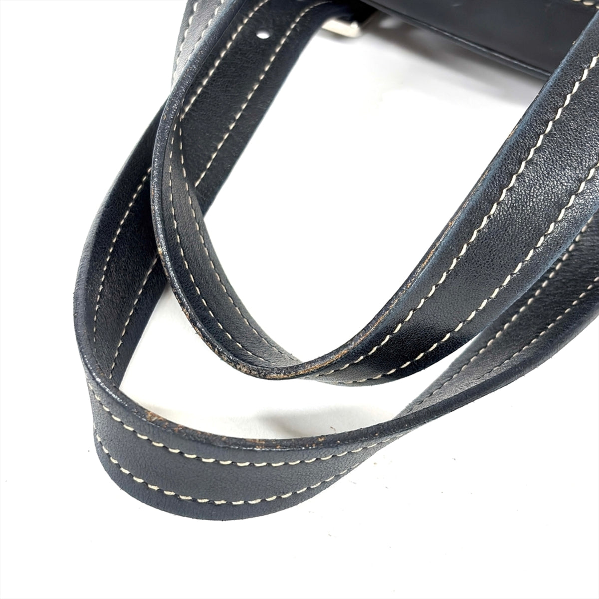Prada Black Leather Boston Bag Handbag (Pre-Owned)