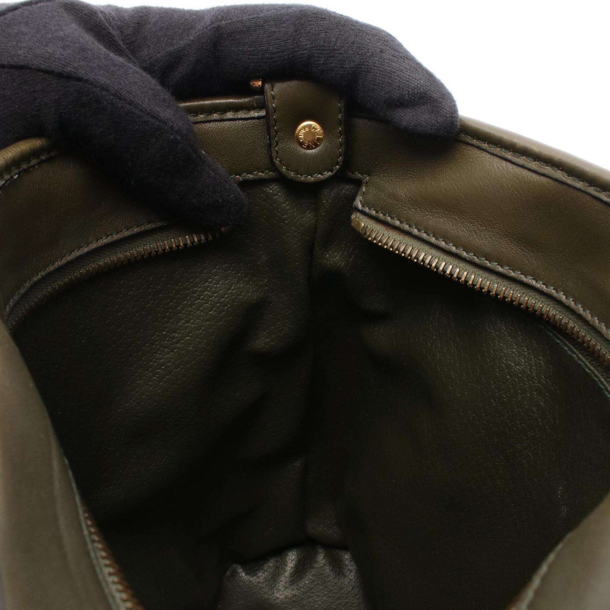 Celine Khaki Leather Handbag Shoulder Bag (Pre-Owned)