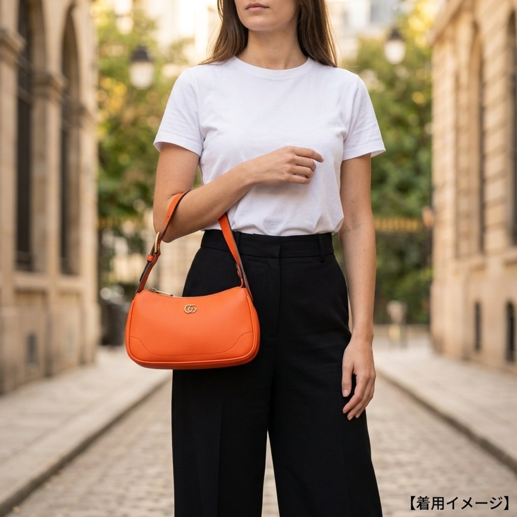 Gucci Gg Marmont Orange Leather Handbag (Pre-Owned)