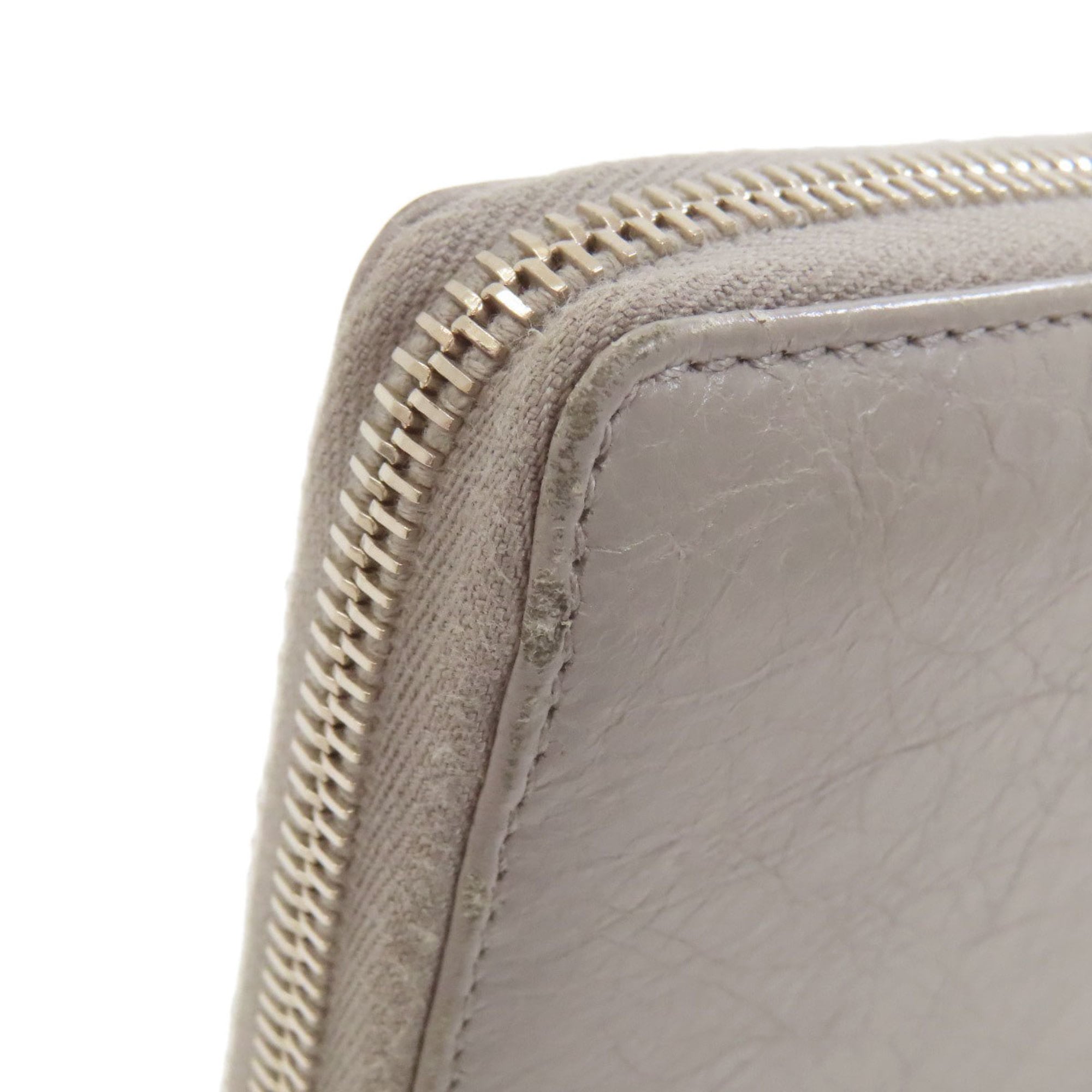 Balenciaga Gray Leather Long Wallet (Bi-Fold) (Pre-Owned)